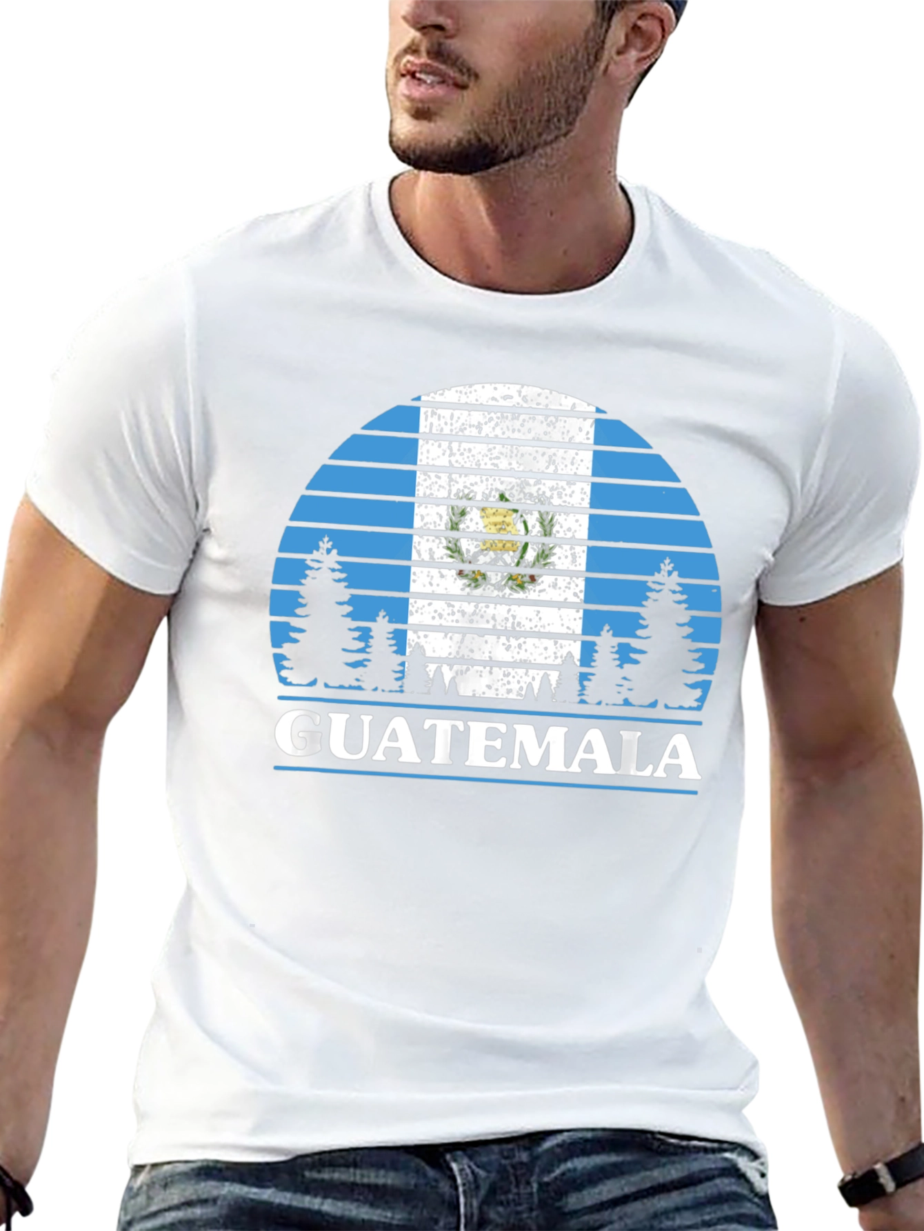 Black Guatemala Flag T-Shirt - Outdoor Design view 13
