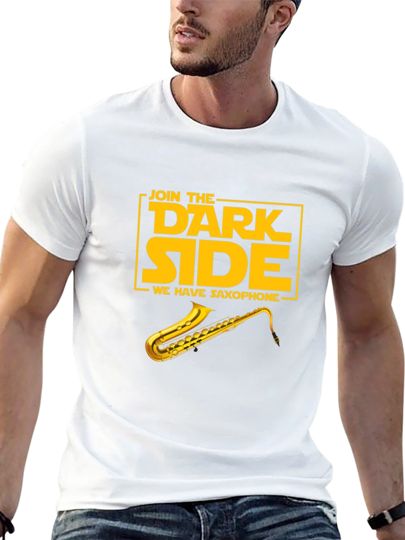 Black Join the Dark Side Saxophone Graphic T-Shirt view 13
