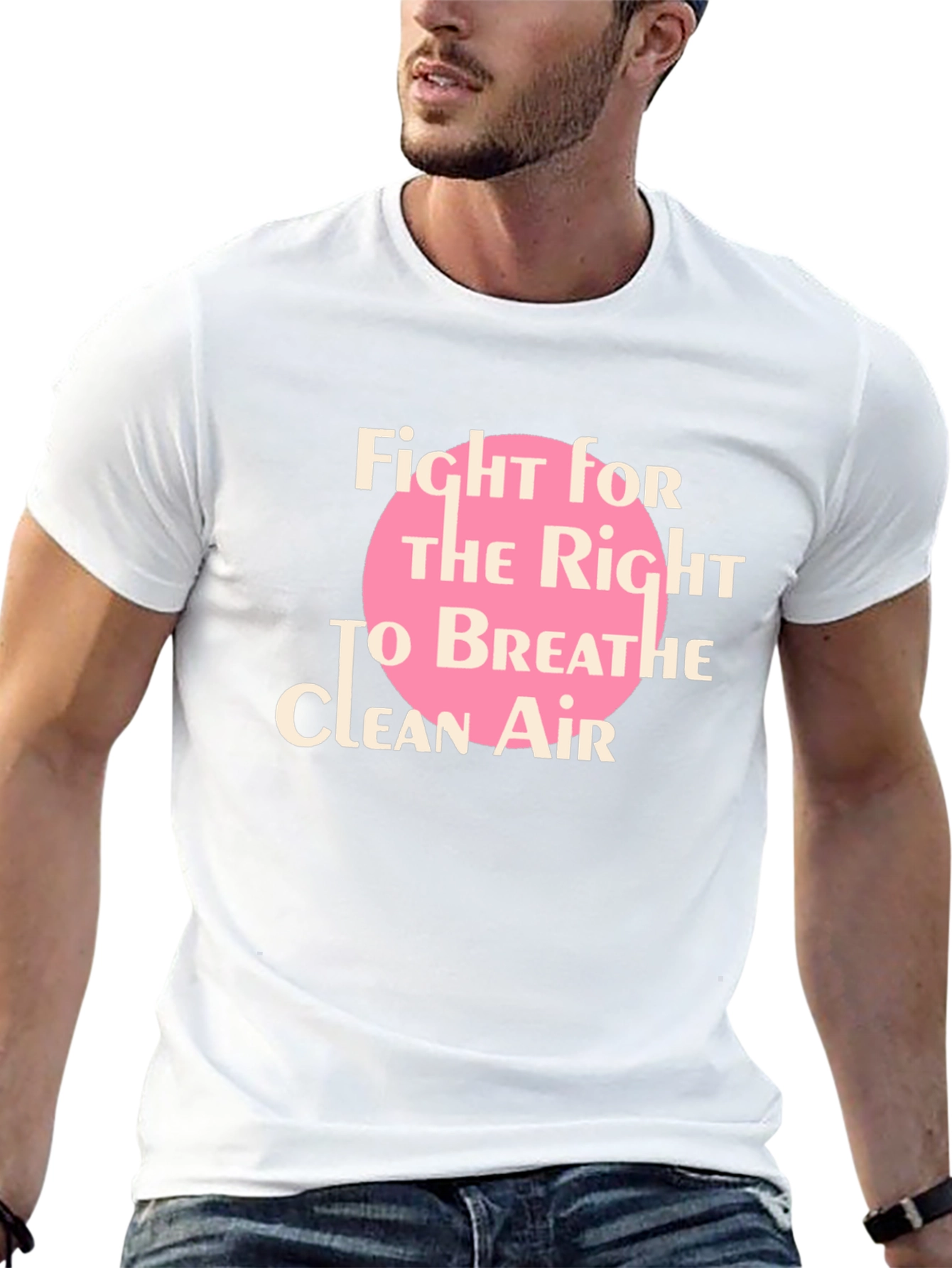 Black Fight for Clean Air Black T-Shirt view 13