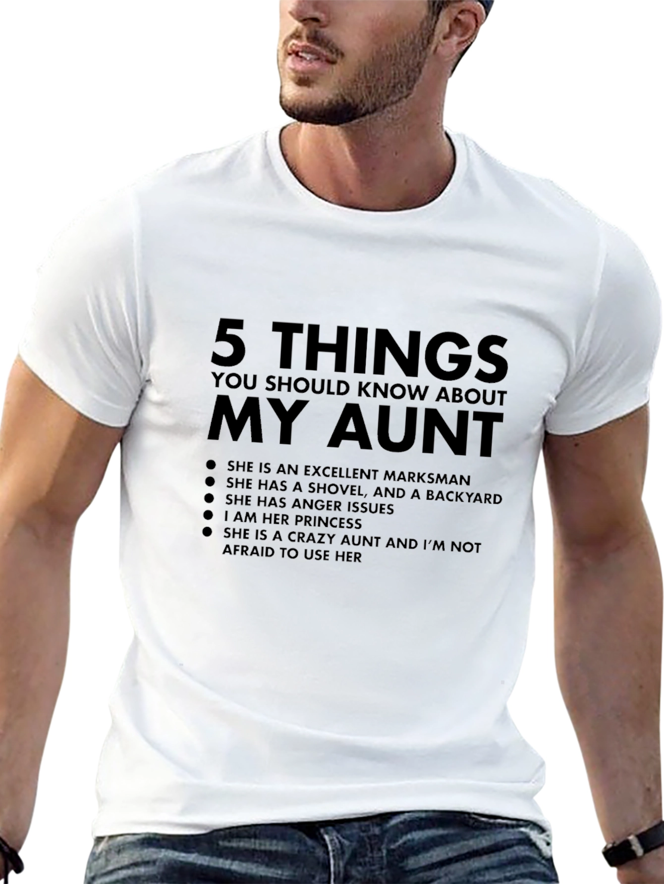 Black My Aunt T-Shirt: Excellent Markswoman - Crazy Aunt view 13