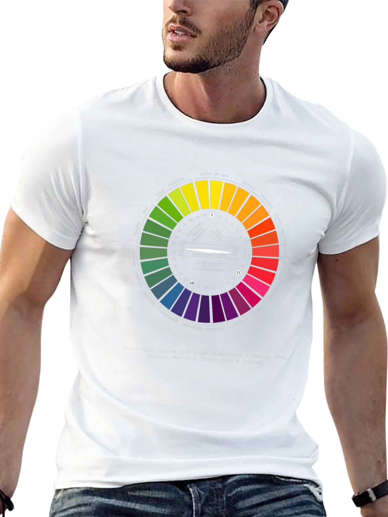 Black Emotional Color Wheel Graphic T-Shirt view 13