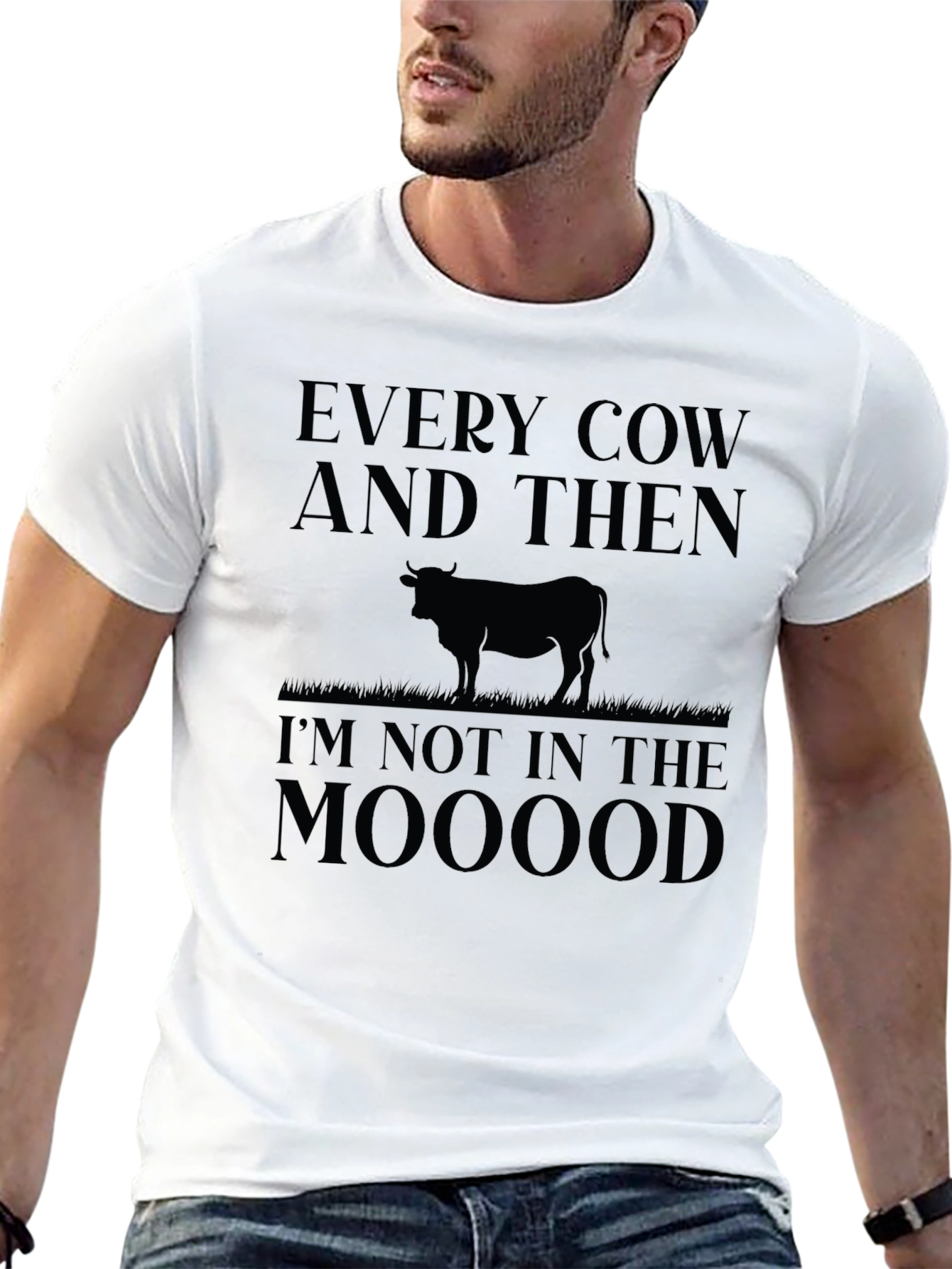 Black Funny Cow Graphic T-Shirt - Every Cow & Then I'm Not In the Mooood view 13