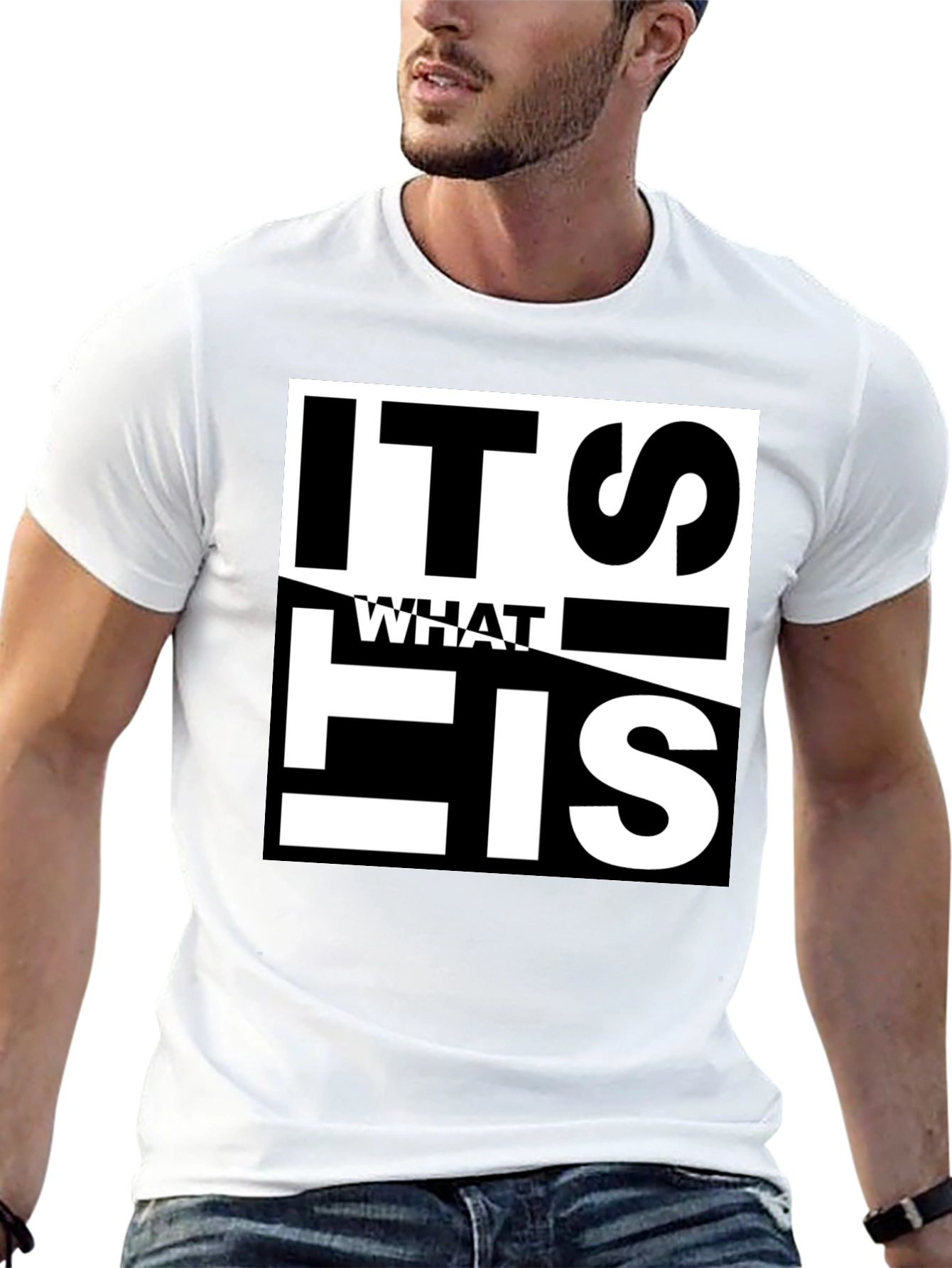 Black It Is What It Is Graphic Tee - Black Cotton Blend view 13
