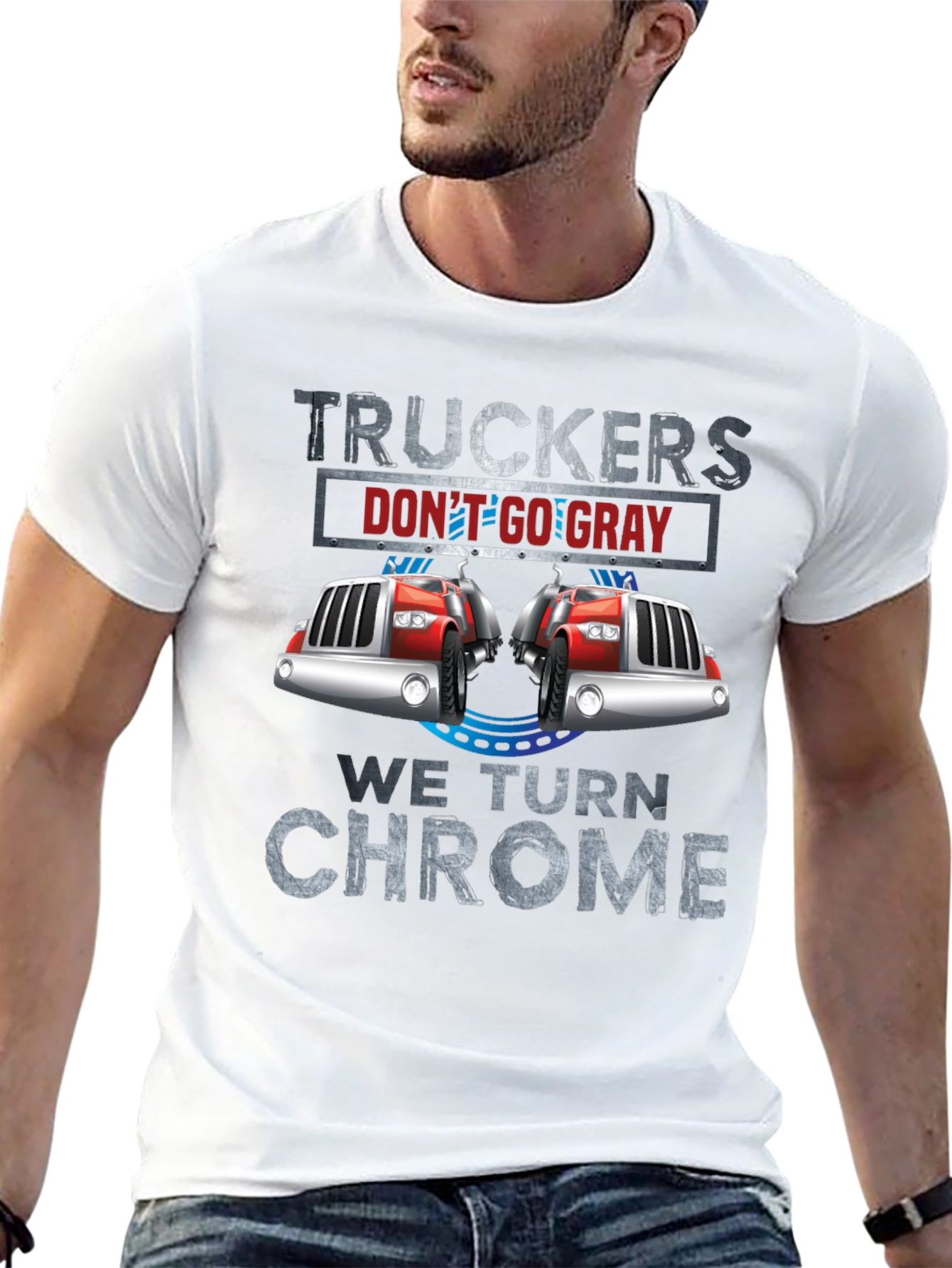 Black Truckers Don't Go Gray T-Shirt view 13