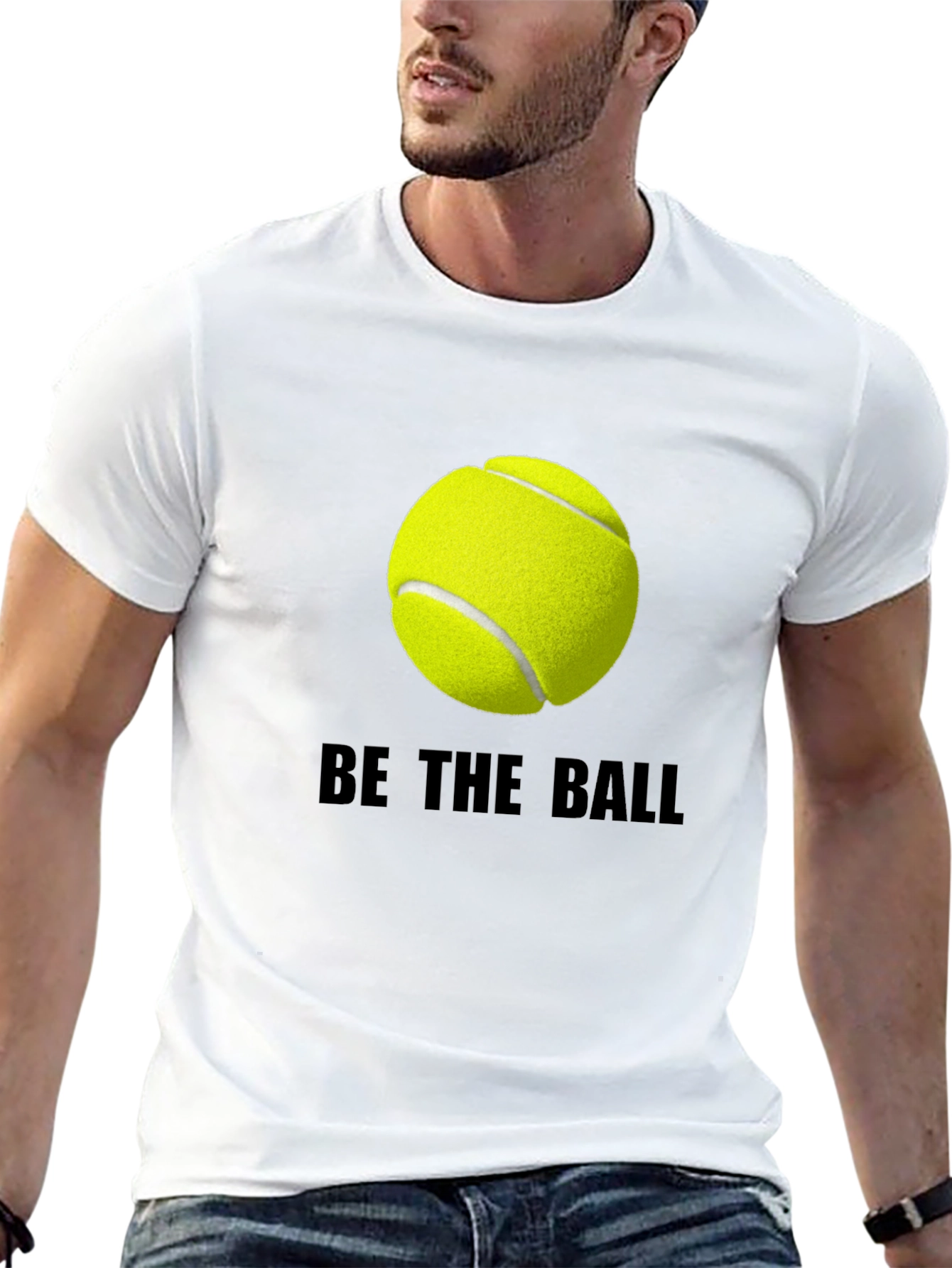 Black Be The Ball Tee: Tennis Graphic T-Shirt view 13