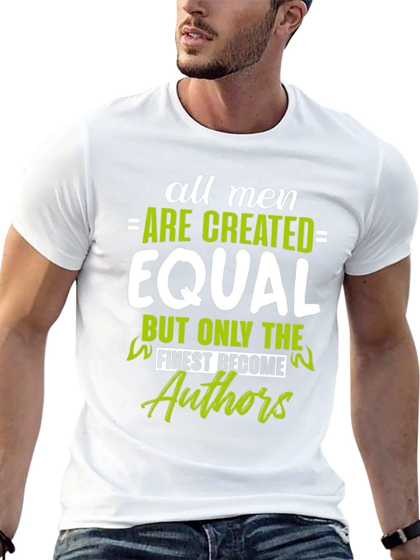 Black All Men Are Created Equal Authors Graphic T-Shirt view 13