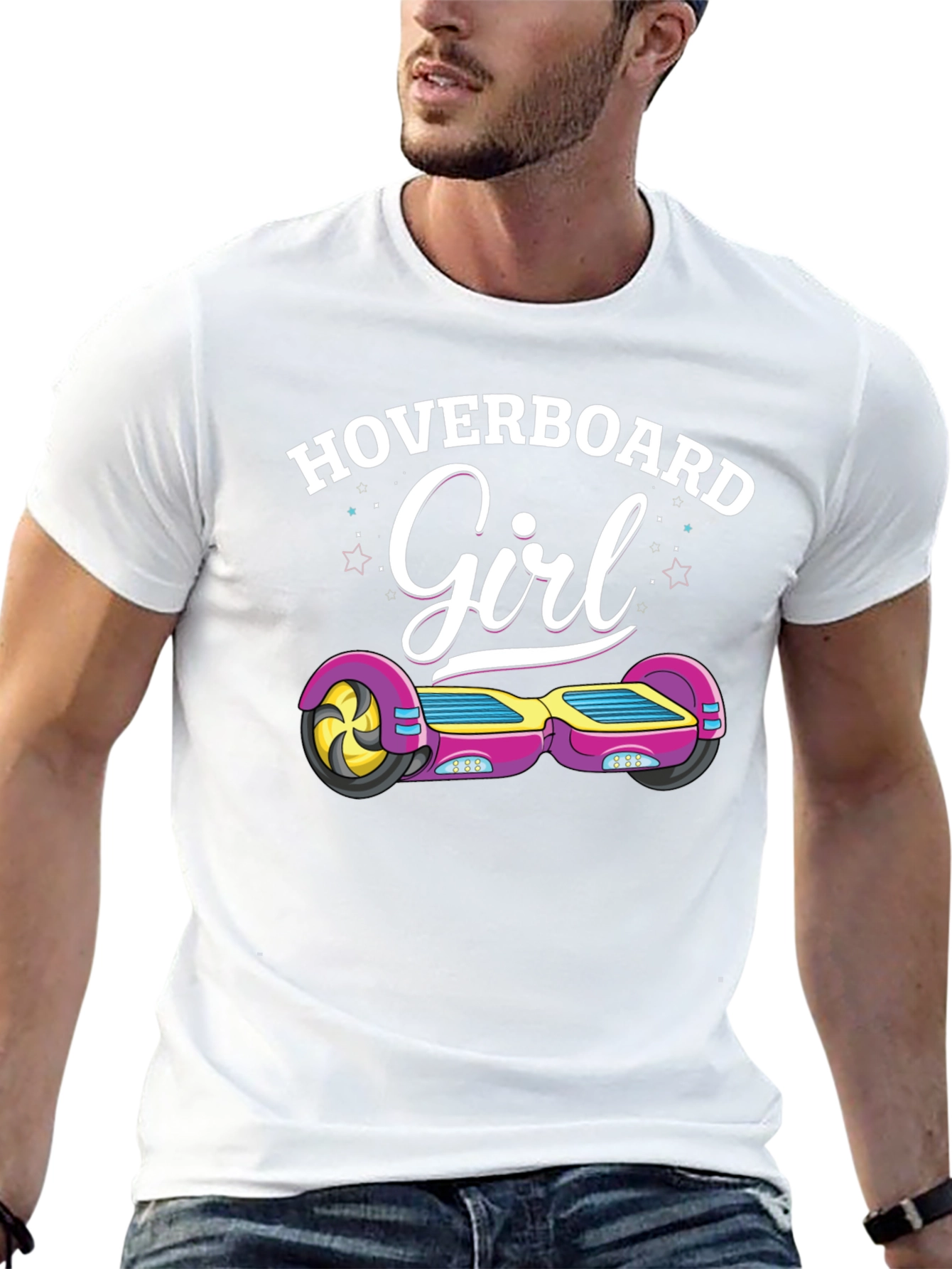 Black Hoverboard Girl T-Shirt view 13