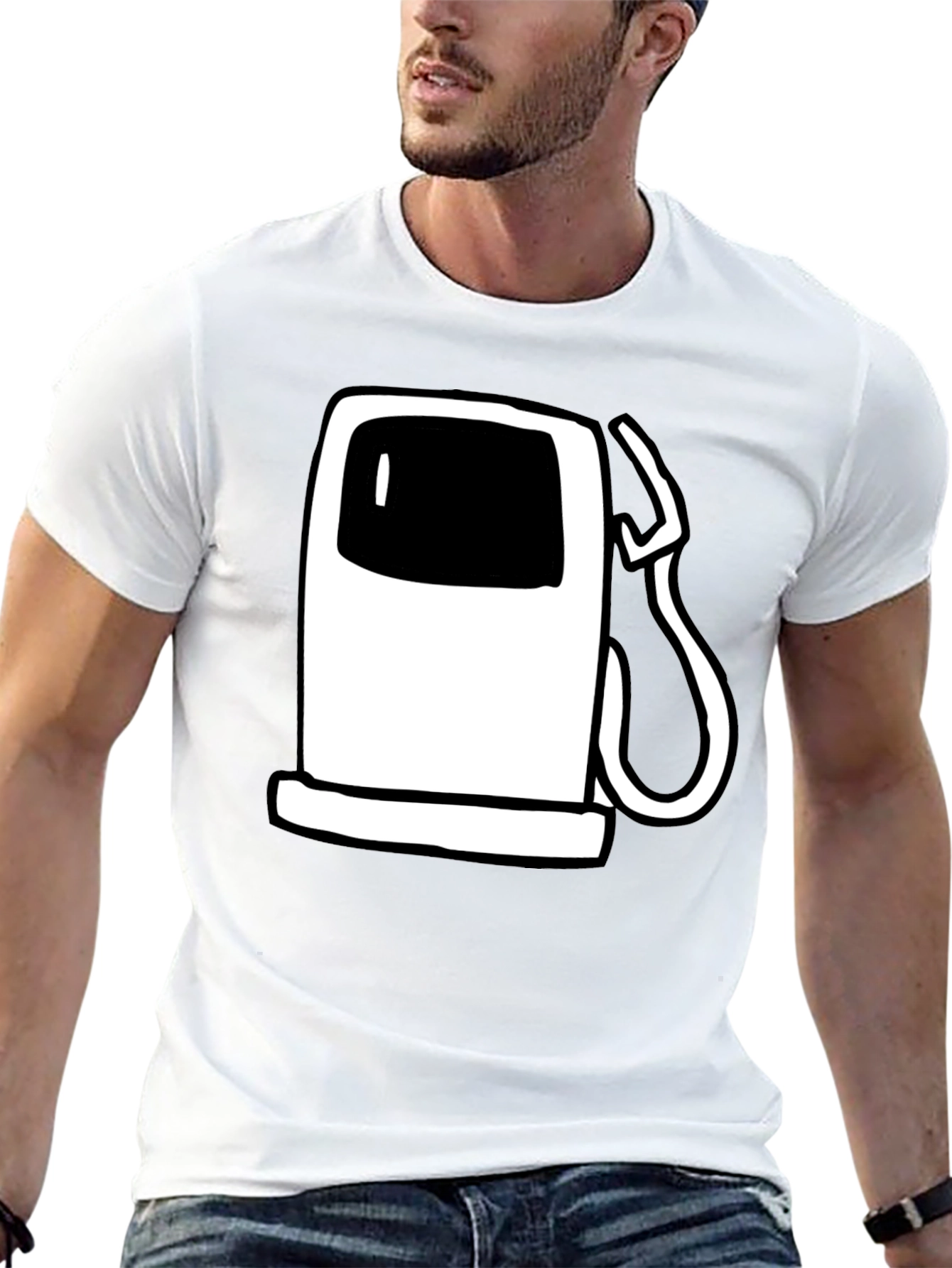 Black Gas Pump T-Shirt - Quirky Graphic Tee view 13