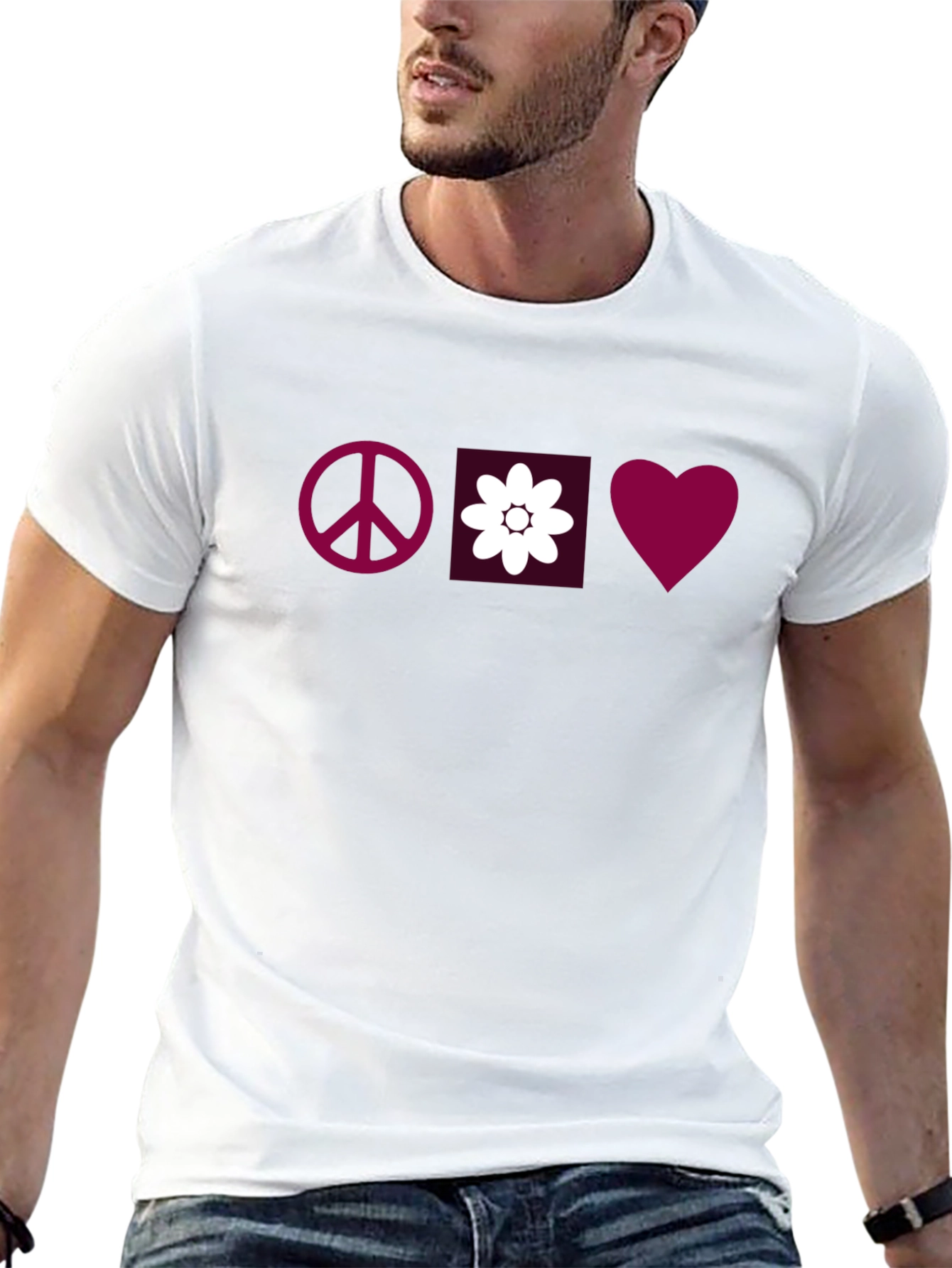 Black Peace, Love & Flowers Graphic Tee view 13