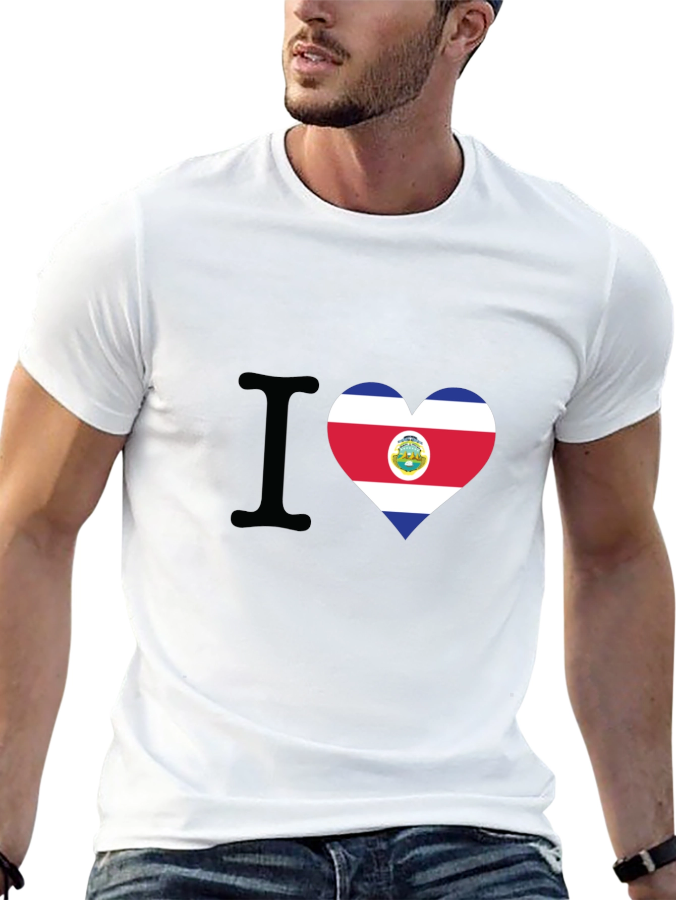 I Love Costa Rica Heart Flag T-Shirt - 13