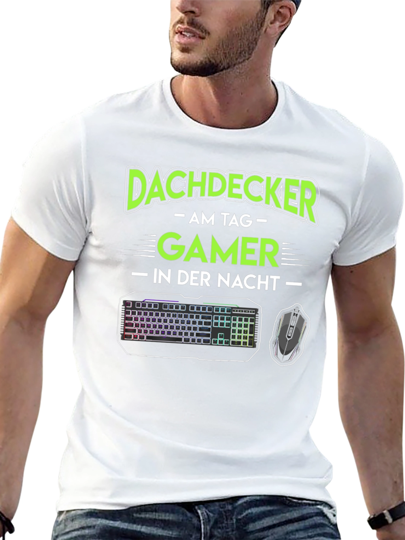 Black Dachdecker Gamer Black T-Shirt view 13
