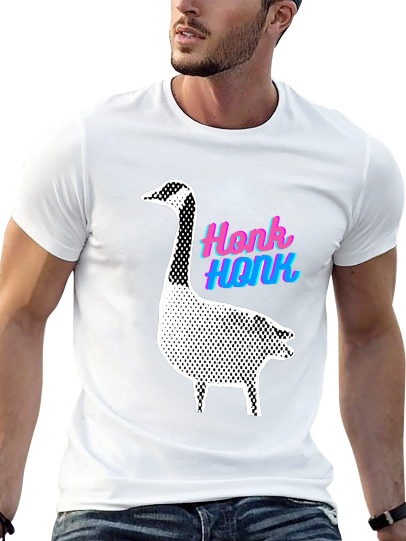 Black Honk Goose Graphic Tee - Quirky Animal Lover Shirt view 13