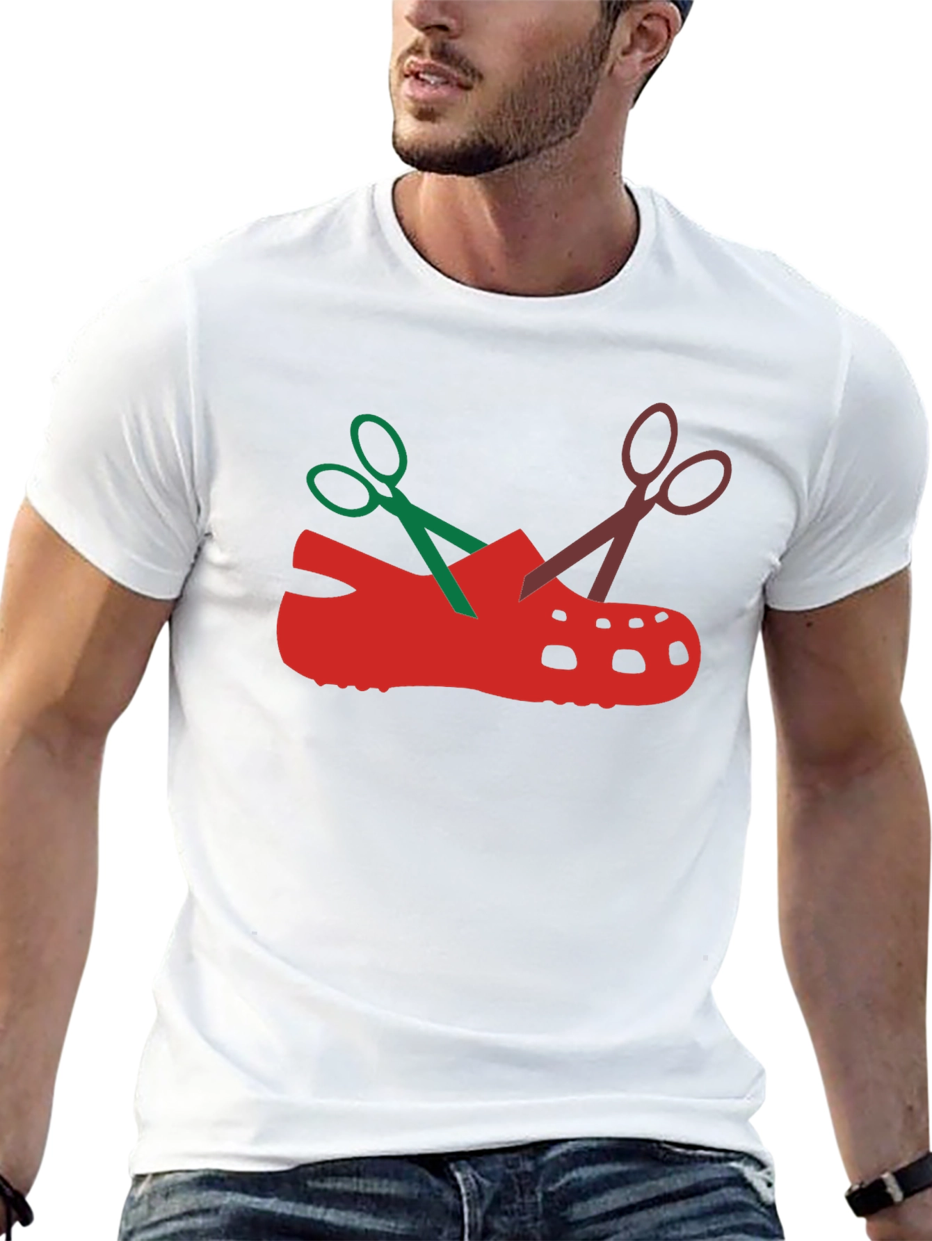 Black Scissors Croc Graphic Tee view 13