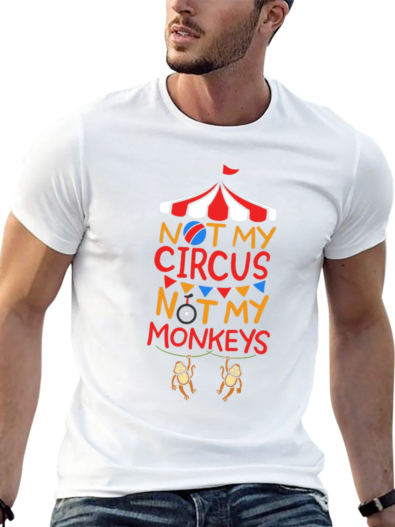 Black Not My Circus Not My Monkeys Graphic T-Shirt view 13