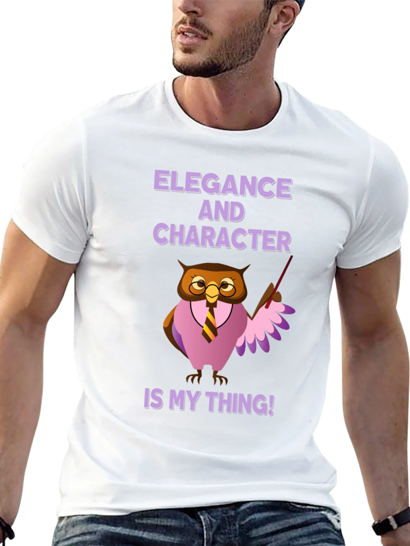 Black Elegance and Character Owl T-Shirt view 13