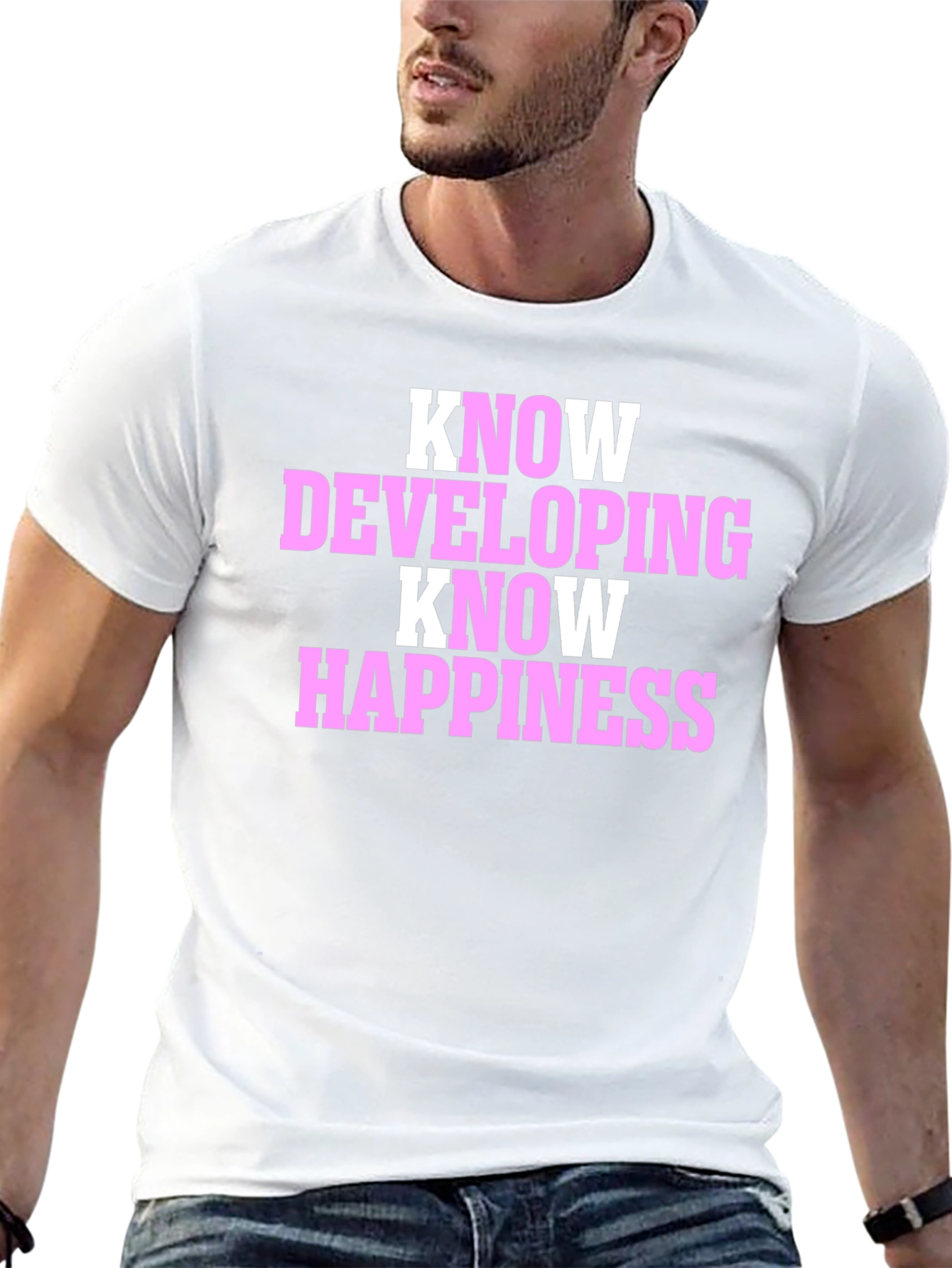 Black Know Developing Happiness T-Shirt view 13