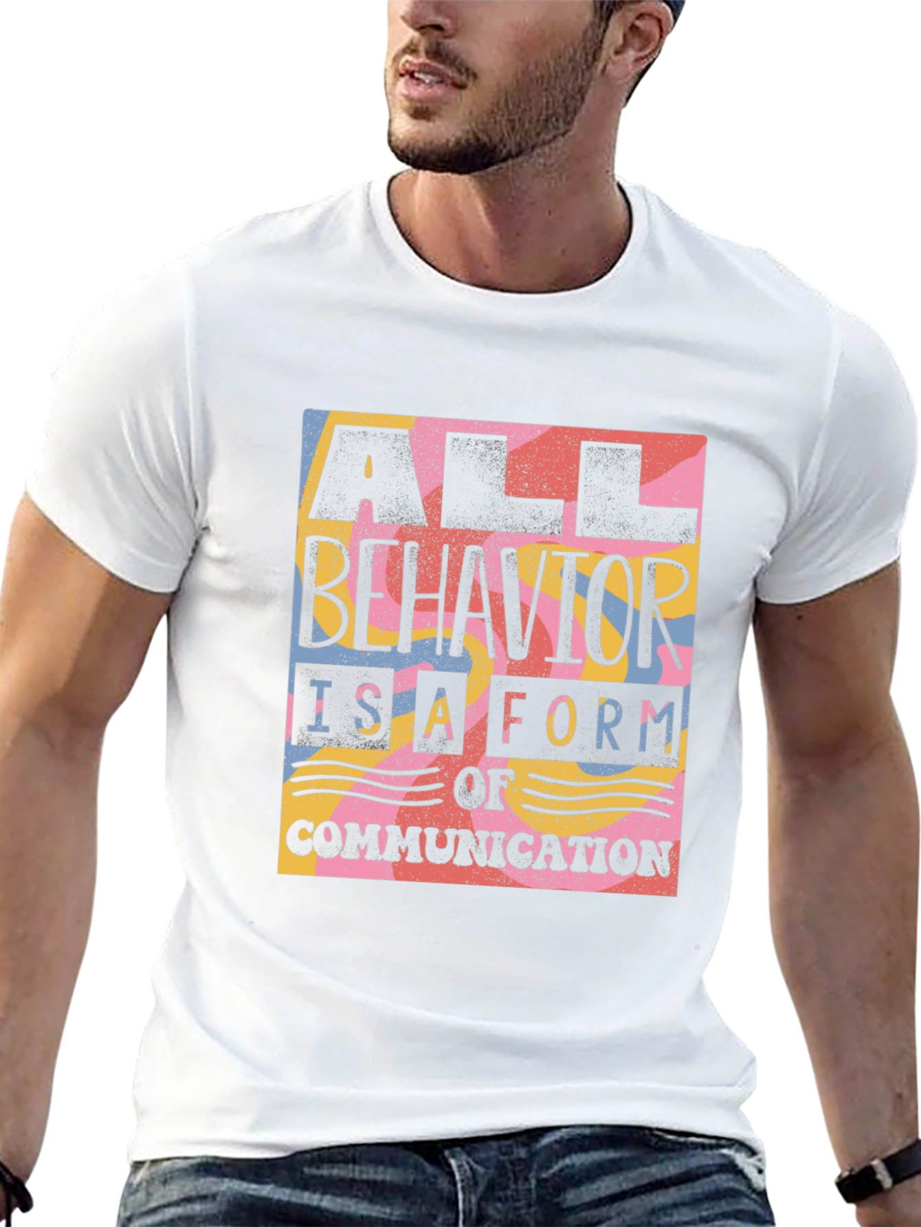 Black All Behavior is Communication Graphic Tee view 13