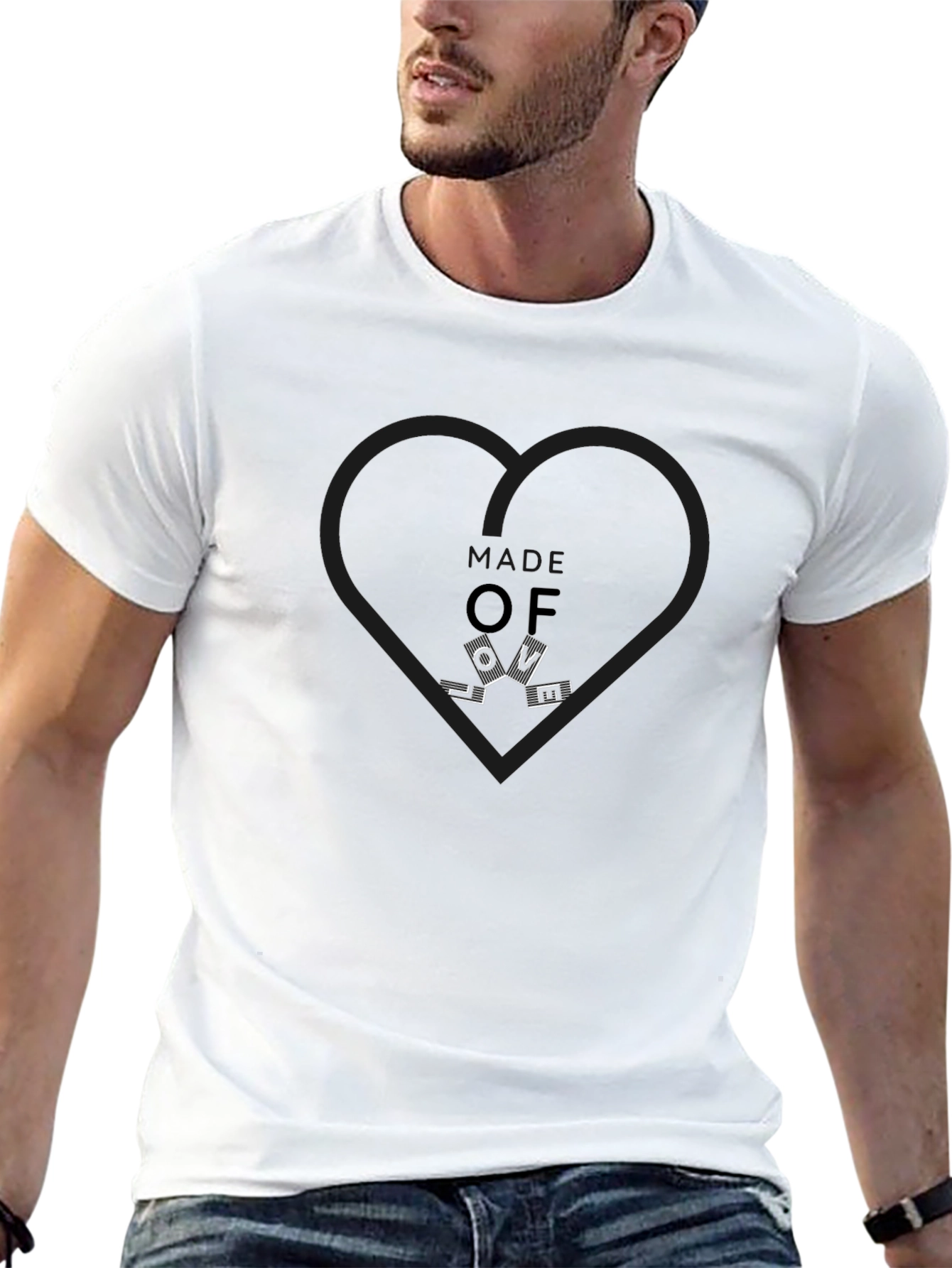 Black OF LOVE Graphic Tee - Black Cotton Casual T-Shirt view 13