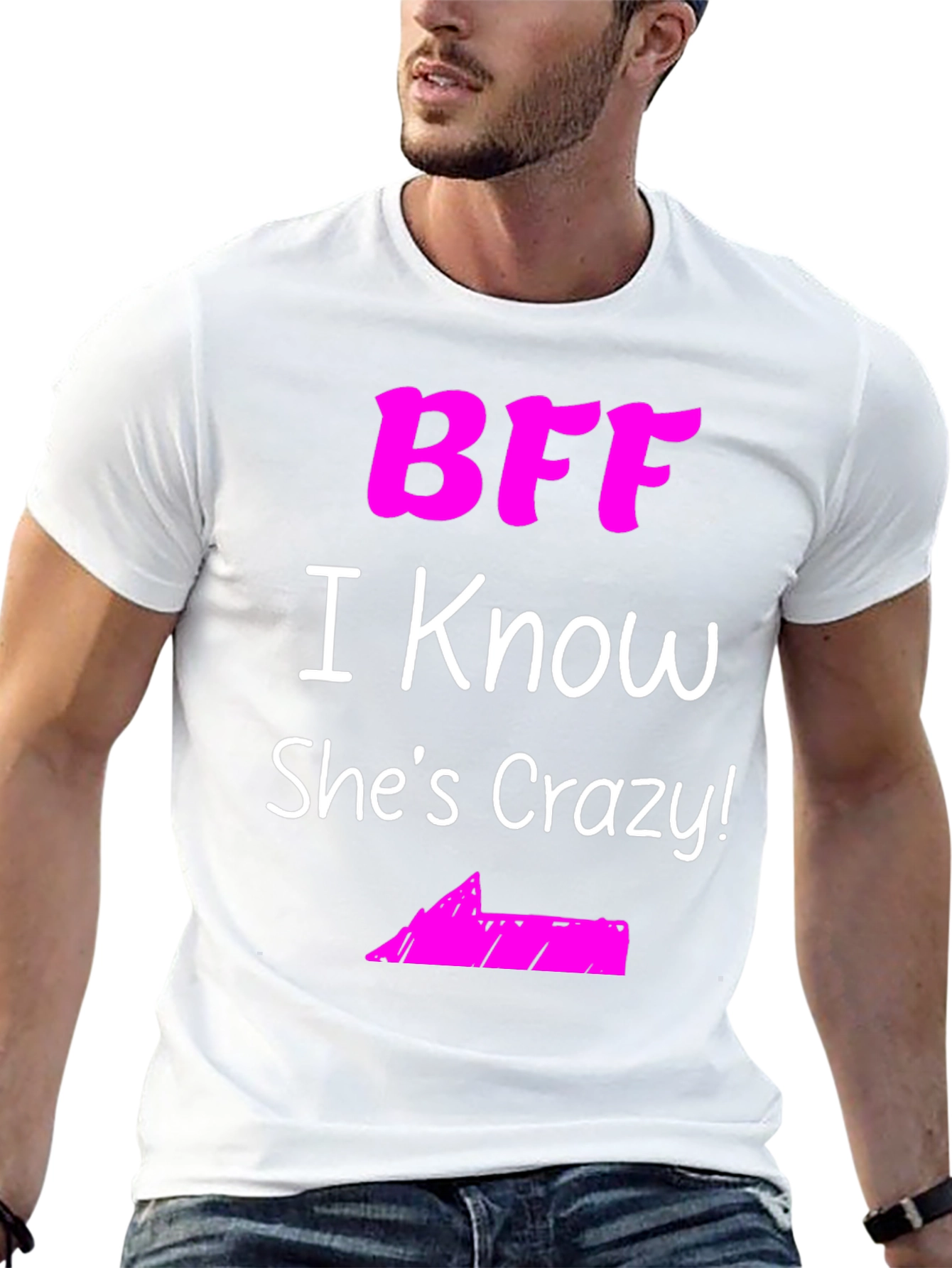 Black BFF She's Crazy! Black Graphic Tee view 13