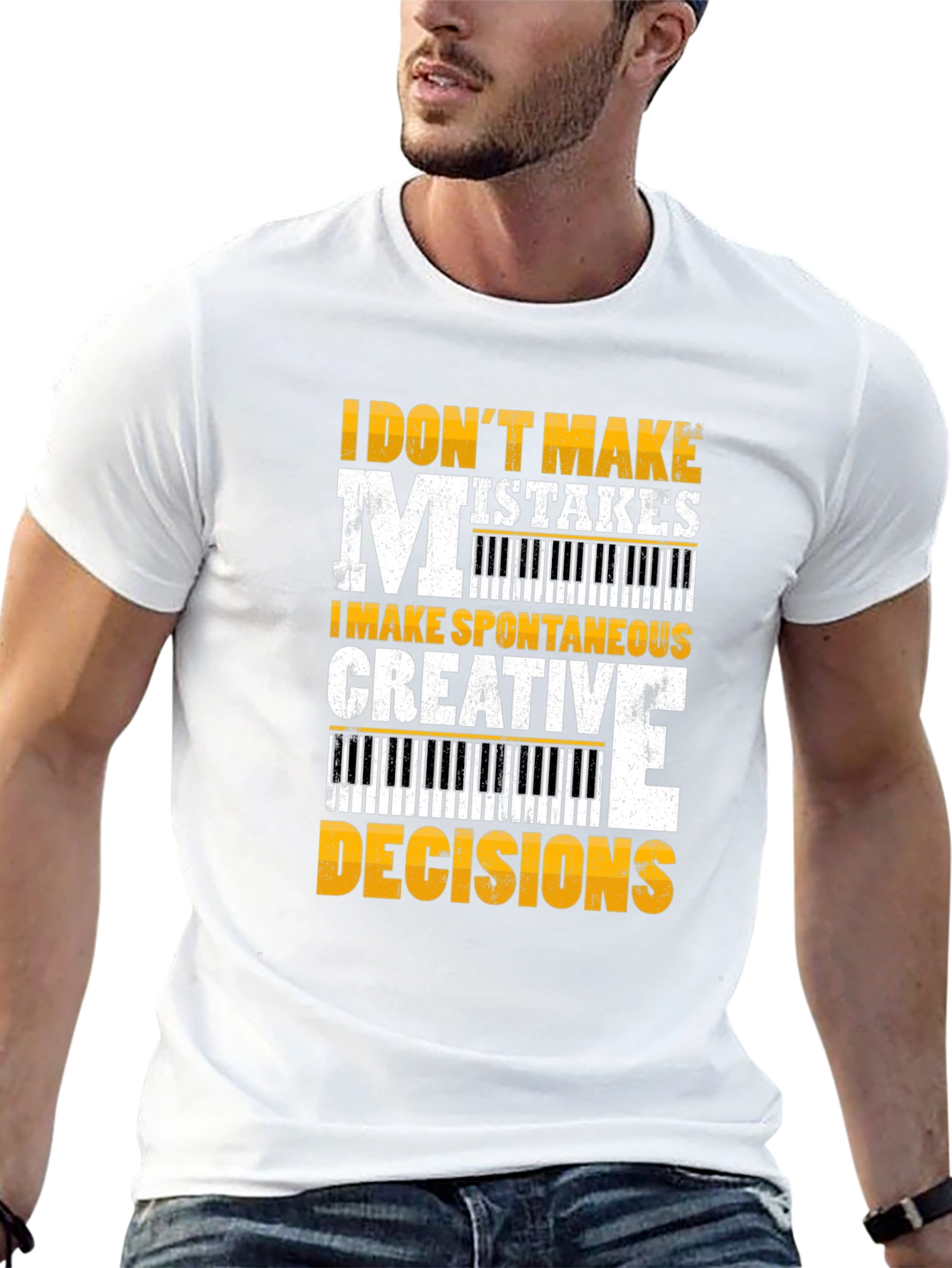Black Funny Musician T-Shirt: I Don't Make Mistakes view 13