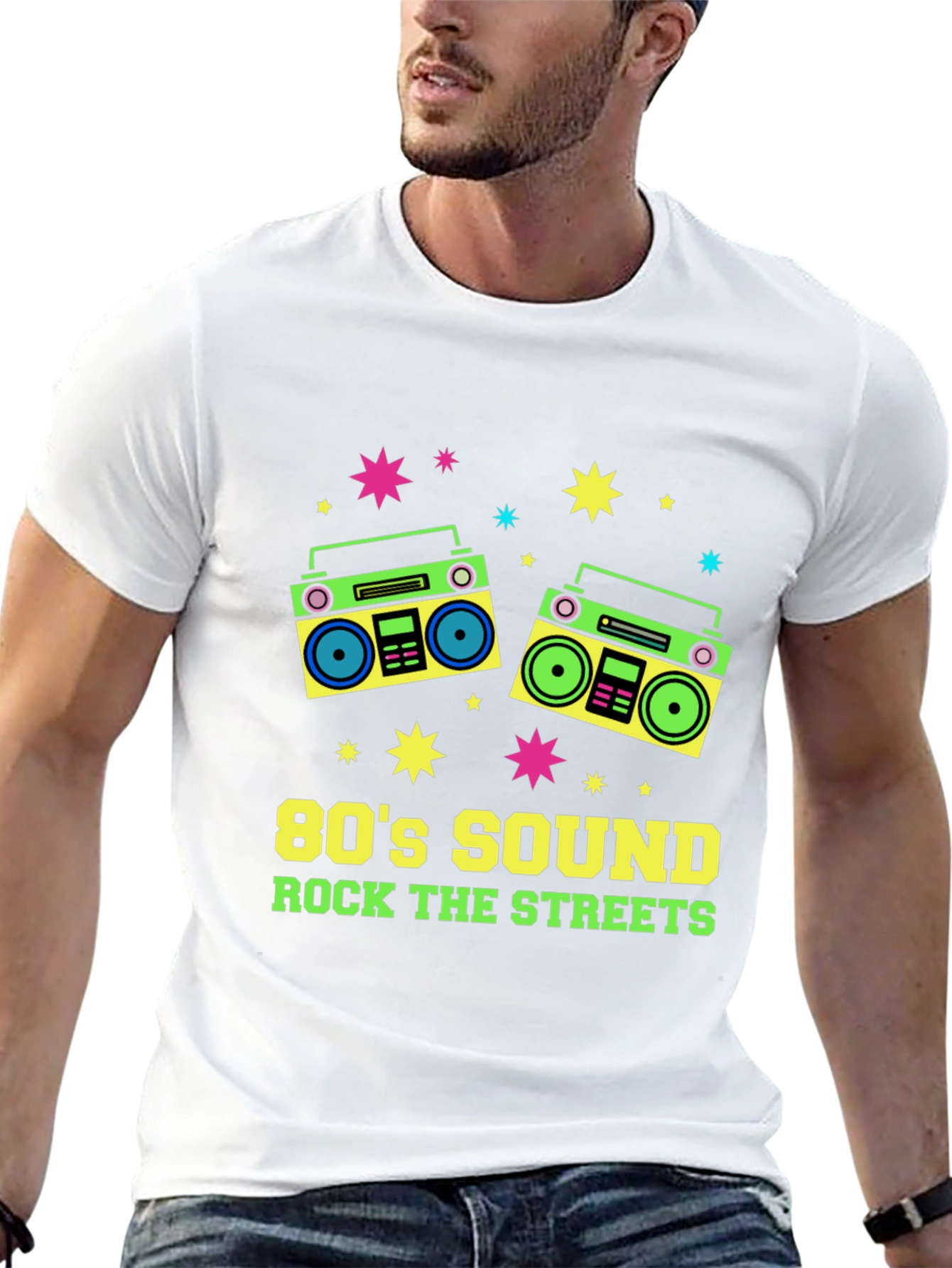 Black 80's Sound Retro Boombox Graphic Tee view 13