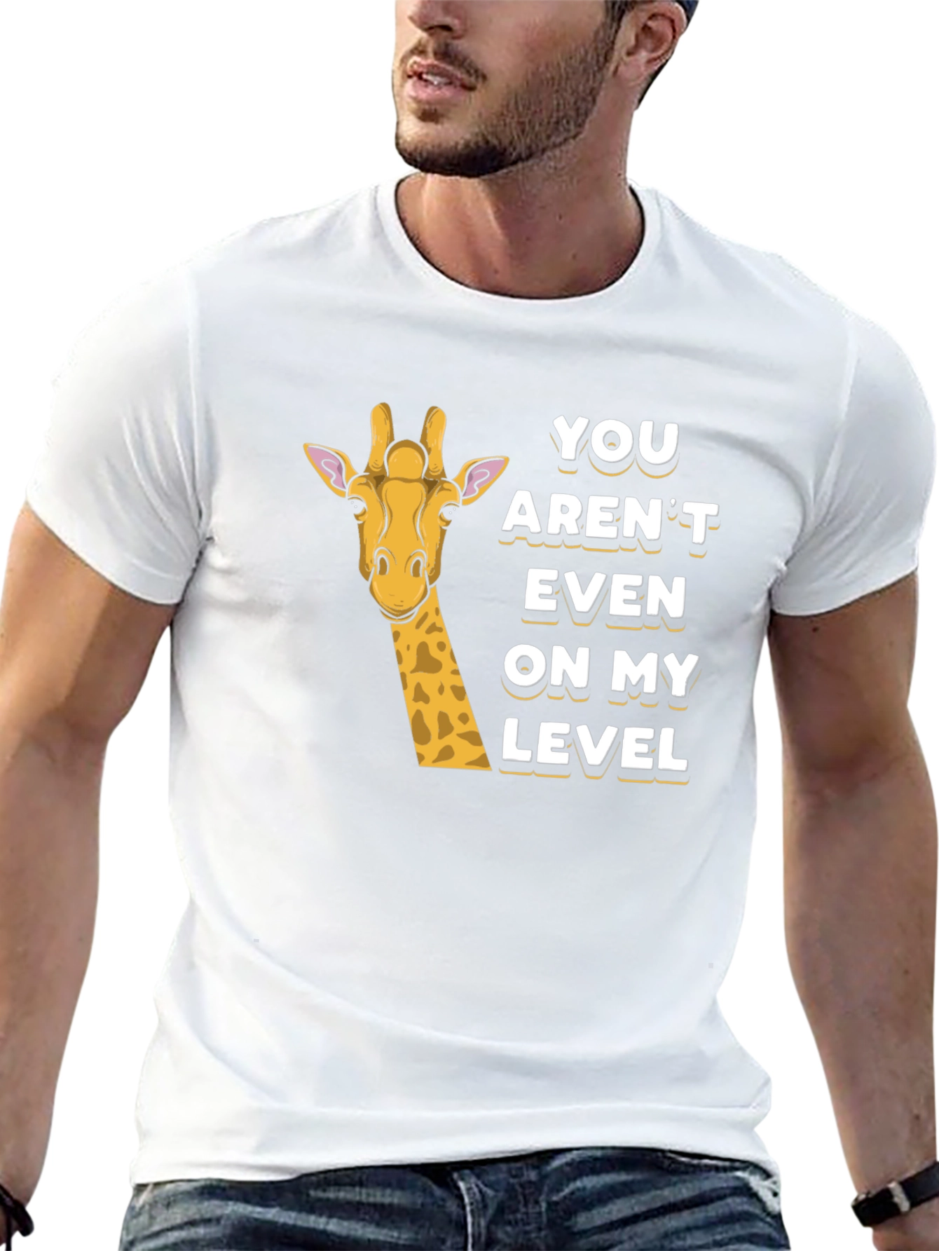 Black Funny Giraffe T-Shirt - You Aren't Even On My Level view 13