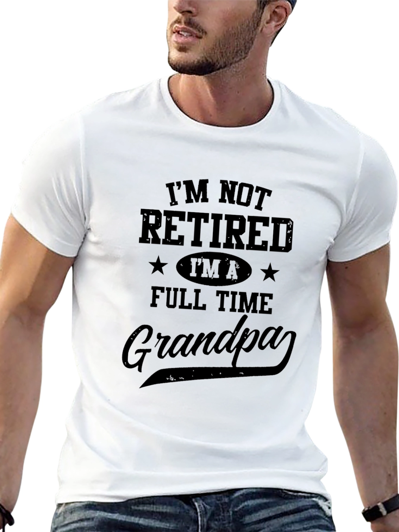 Black Full Time Grandpa Graphic T-Shirt view 13