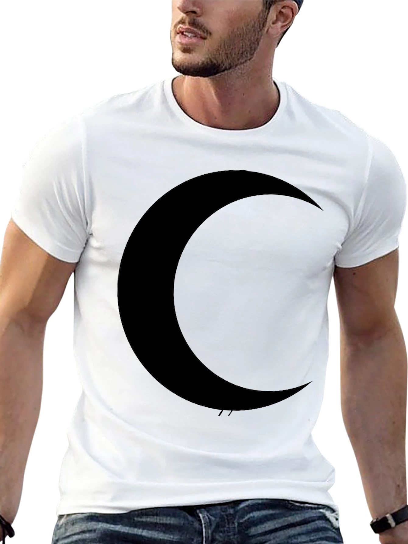 Black Midnight Moon Black T-Shirt - Stylish Crescent Graphic Tee view 13