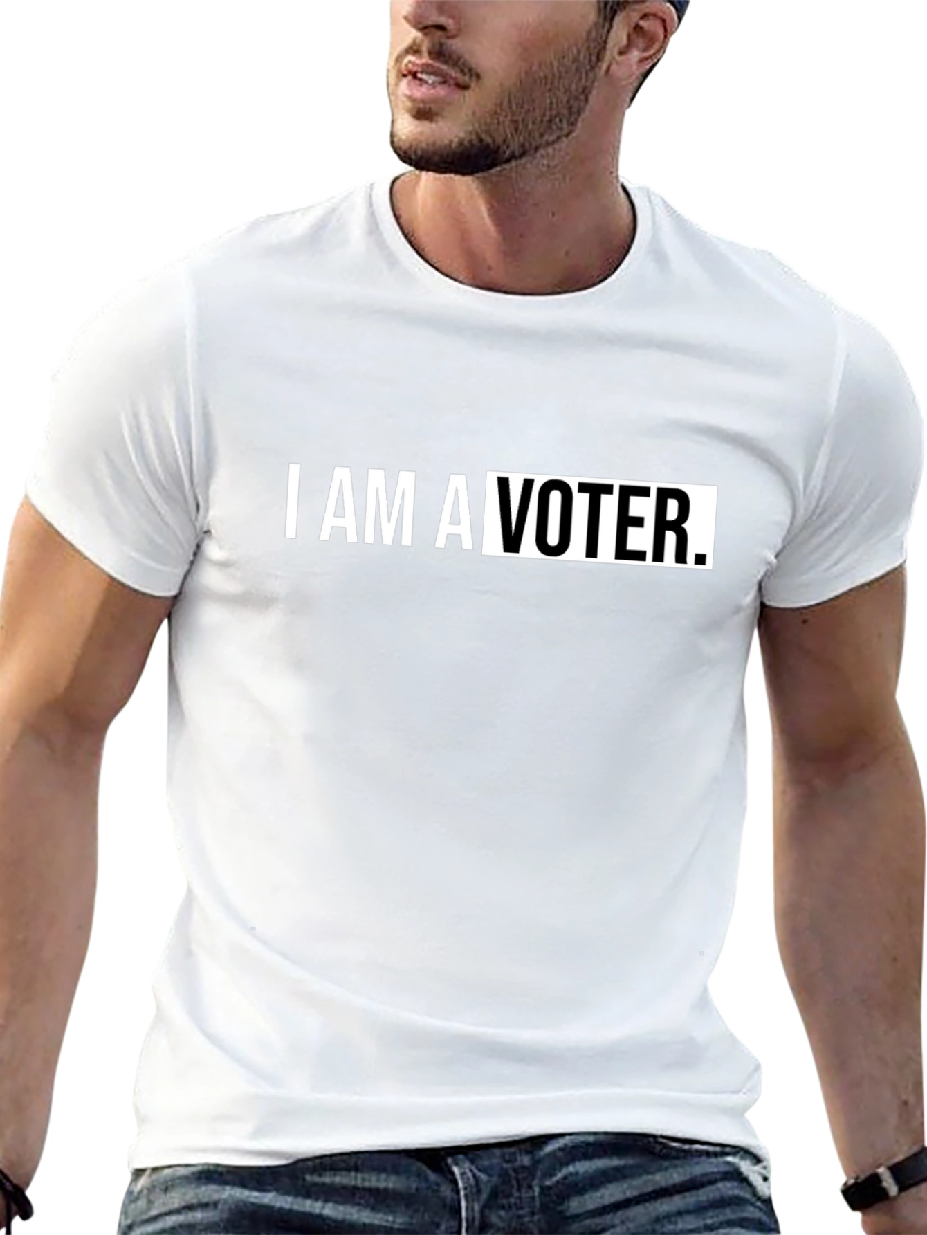 Black I am a Voter Black T-Shirt view 13