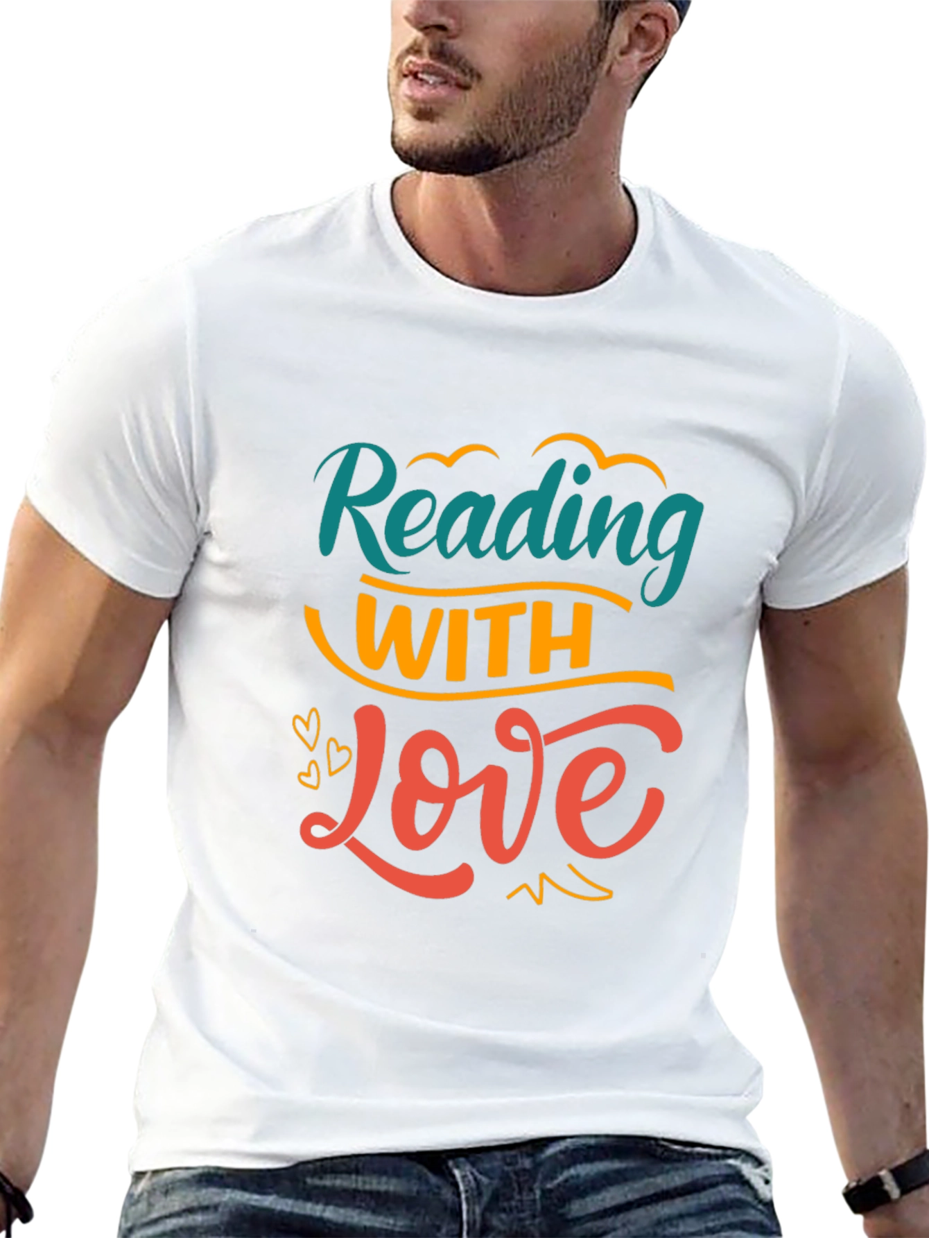 Black Reading with Love Graphic Tee view 13