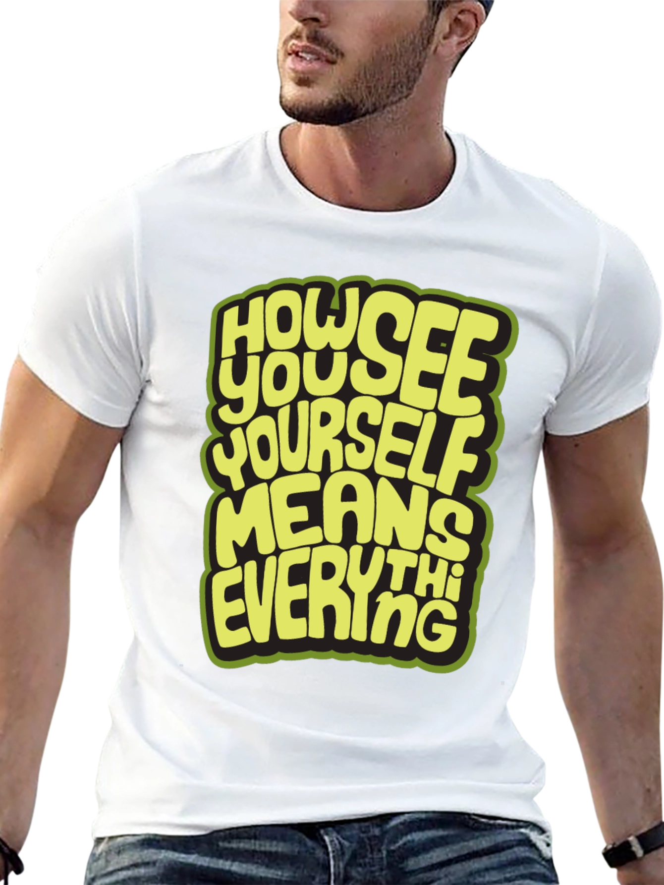 Inspirational Graphic Tee - "How You See Yourself" Black T-Shirt - 13