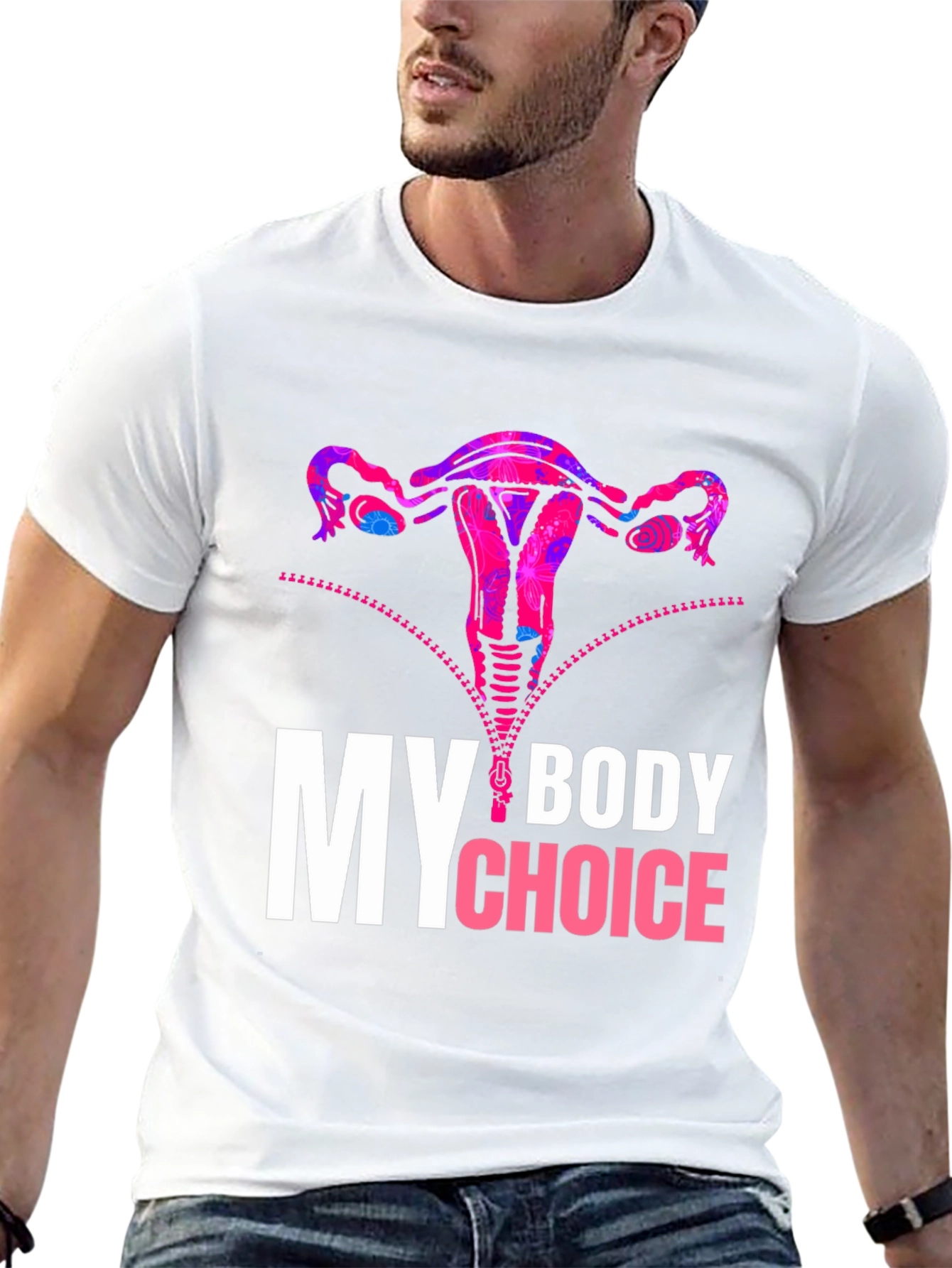 Black My Body My Choice Uterus Graphic Tee view 13