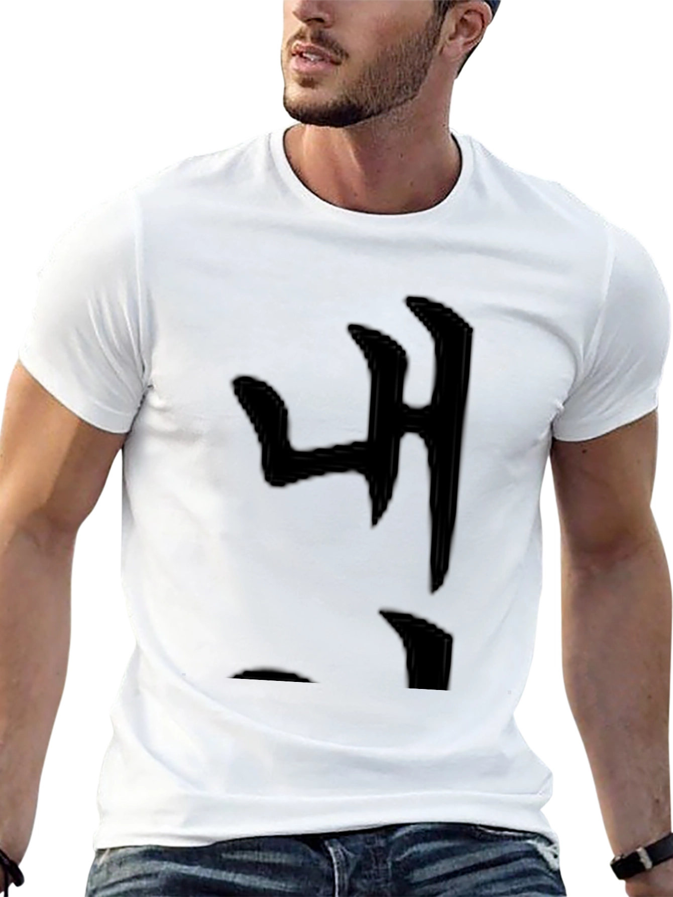 Black Korean Hangul T-Shirt - Simple Design view 13