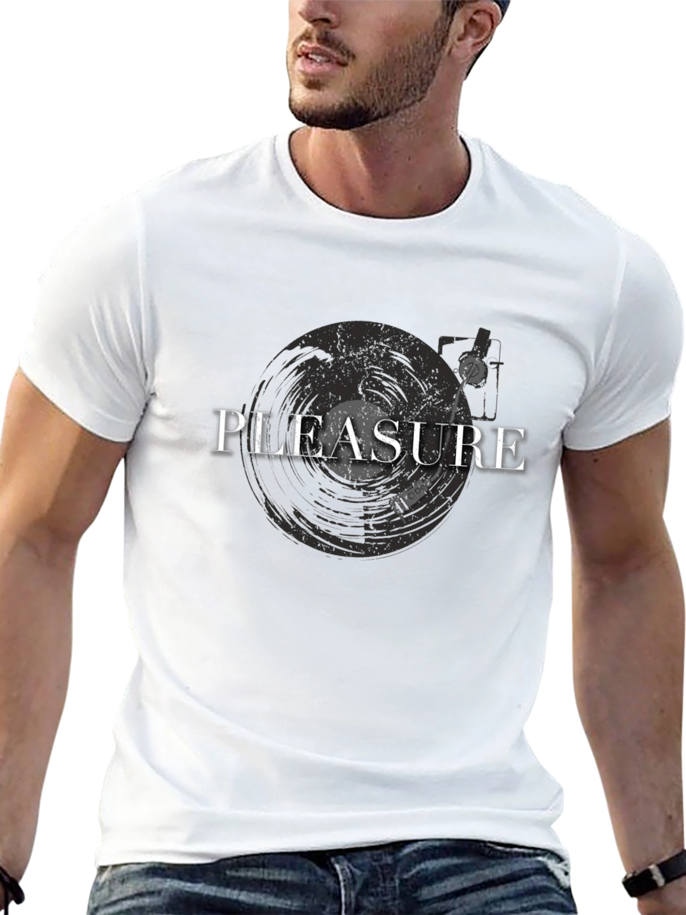 Black Pleasure Record Player T-Shirt view 13