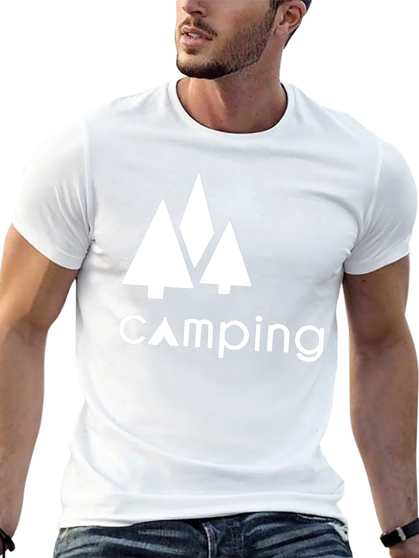 Black Camping Trees Graphic Tee - Adventure Awaits! view 13