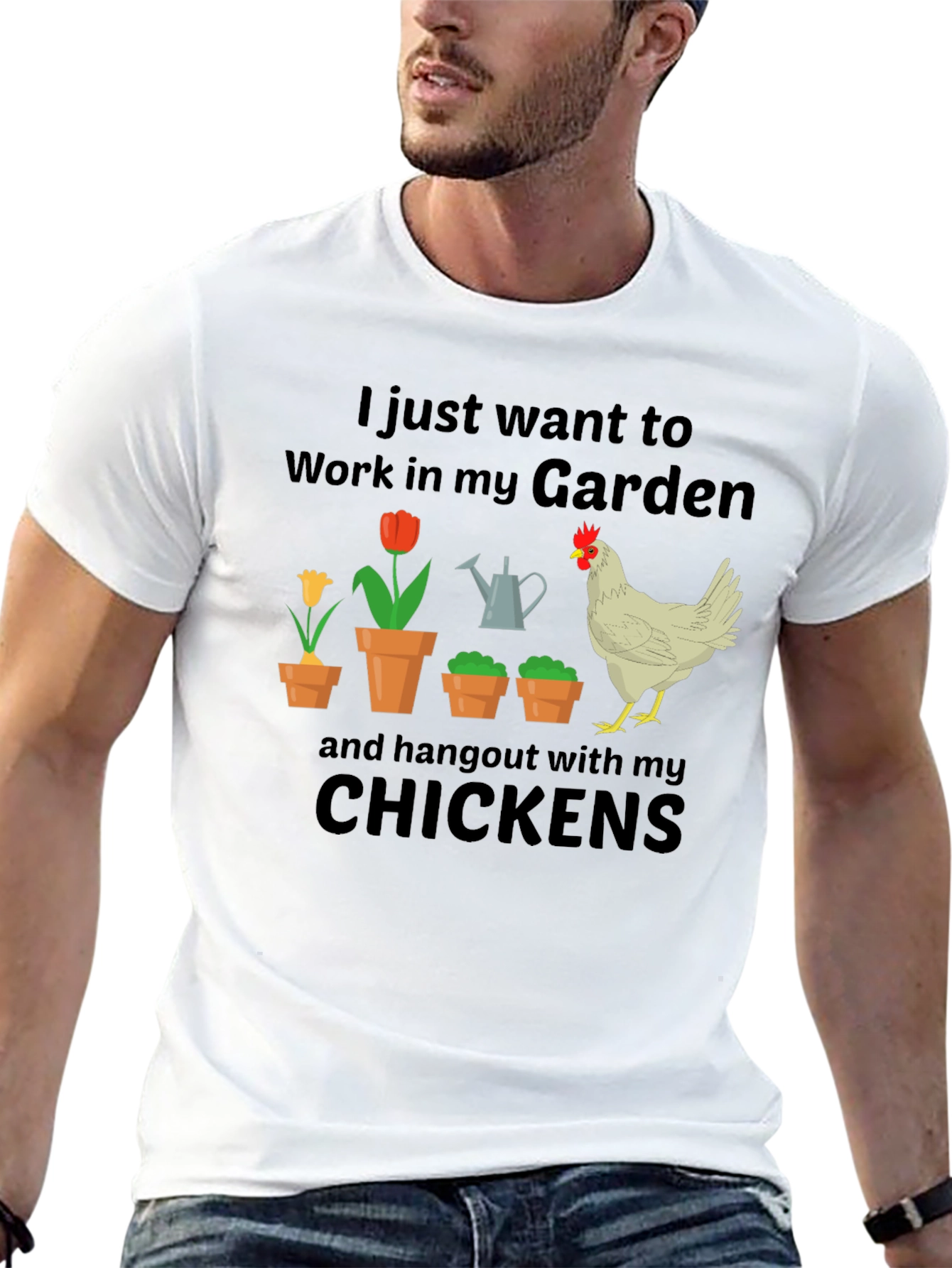 Black Gardening & Chickens T-Shirt view 13