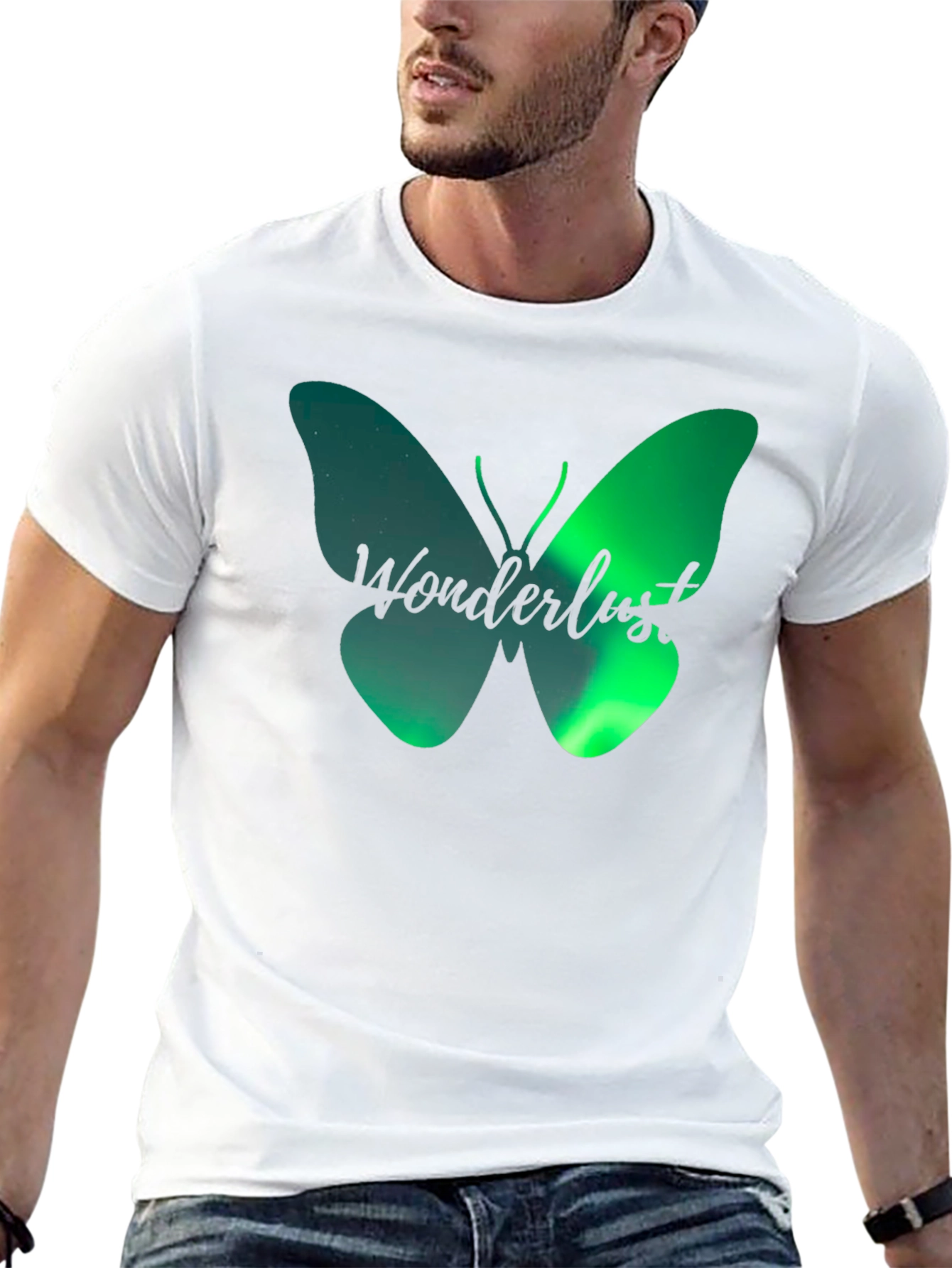 Black Wanderlust Butterfly Graphic T-Shirt - Black view 13