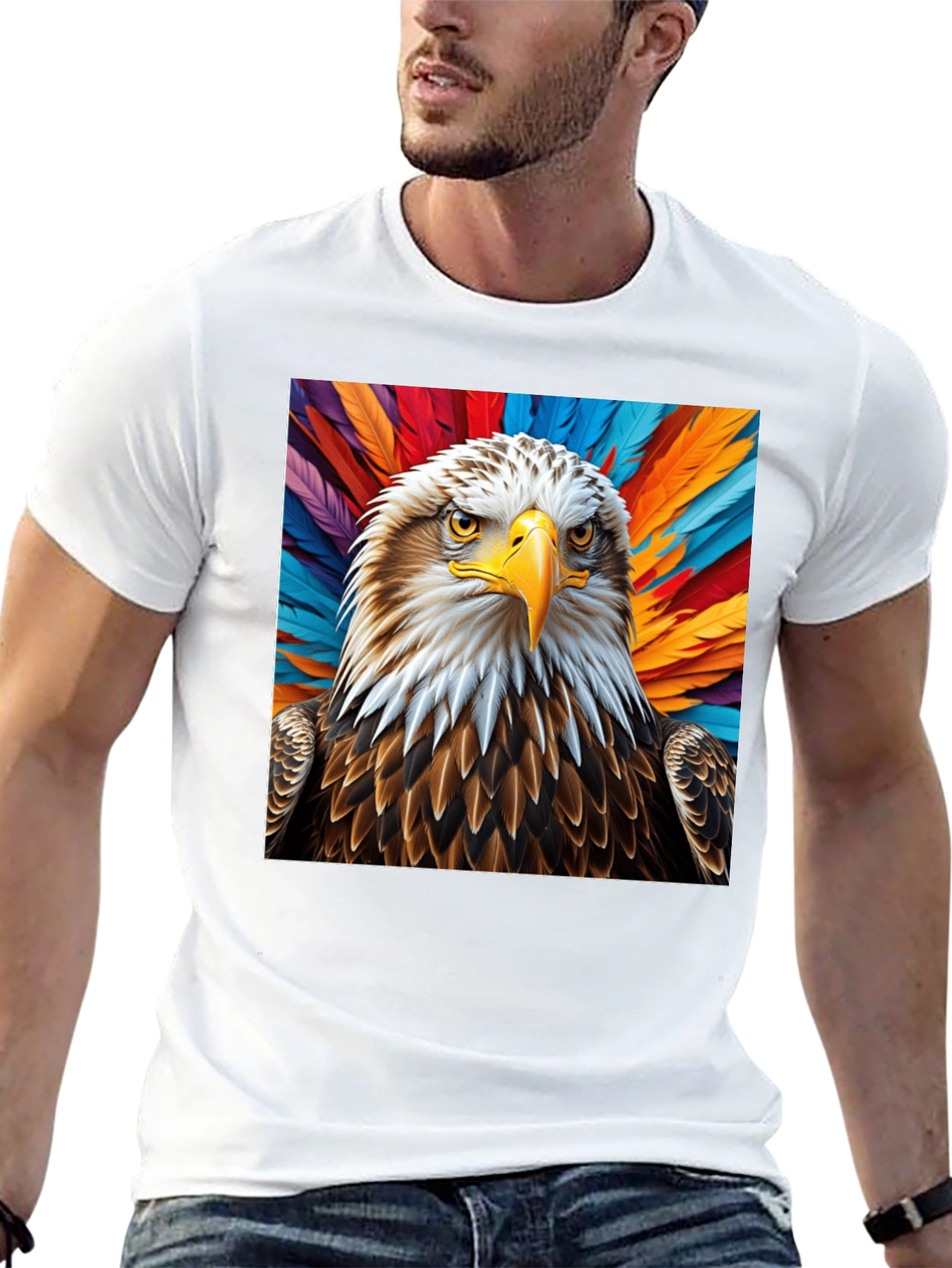 Black Eagle Graphic Tee - Bold Feathered Design view 13