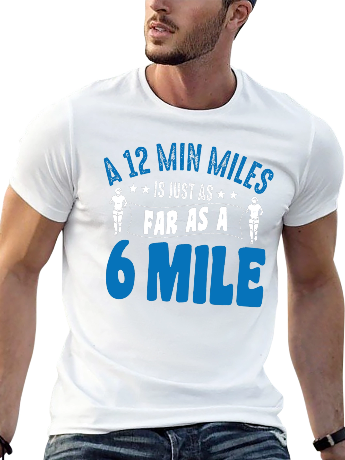 Black Funny Running T-Shirt: 12 Min Miles = 6 Mile Pace view 13
