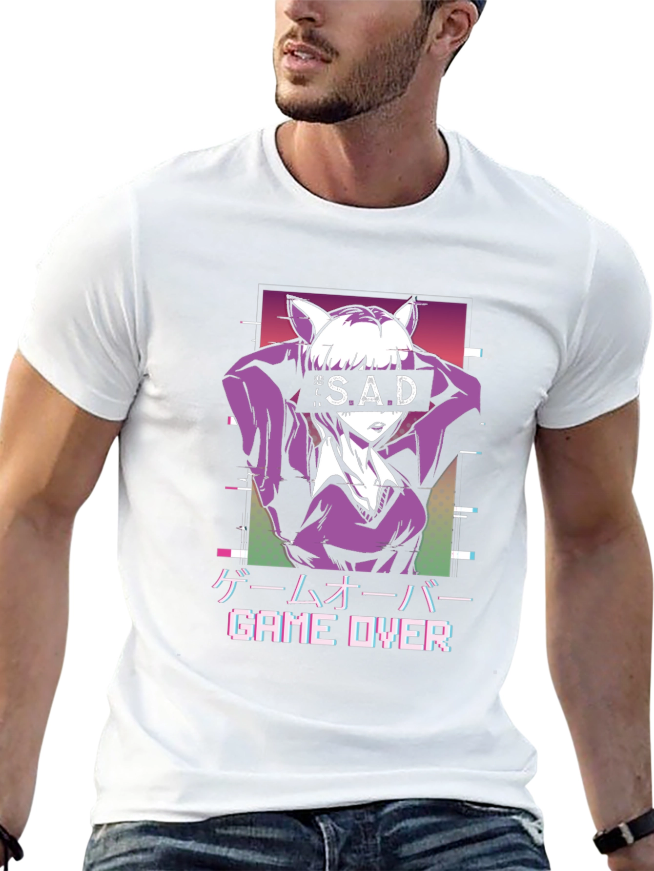 Anime Game Over Graphic Tee - 13