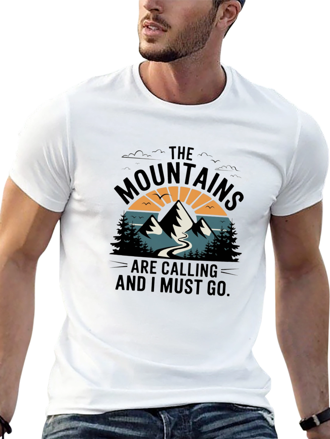 Black Mountains Are Calling Black Graphic Tee view 13