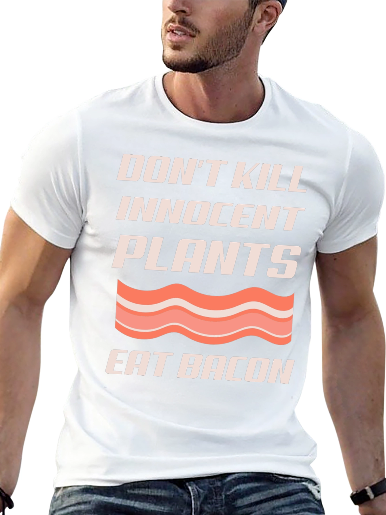 Black Don't Kill Plants Eat Bacon Graphic T-Shirt view 13