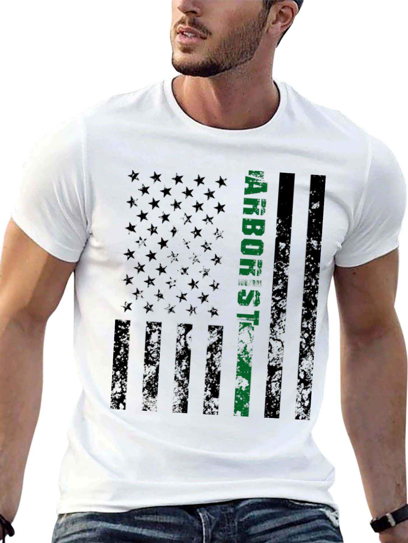 Black Arborist American Flag Graphic Tee view 13
