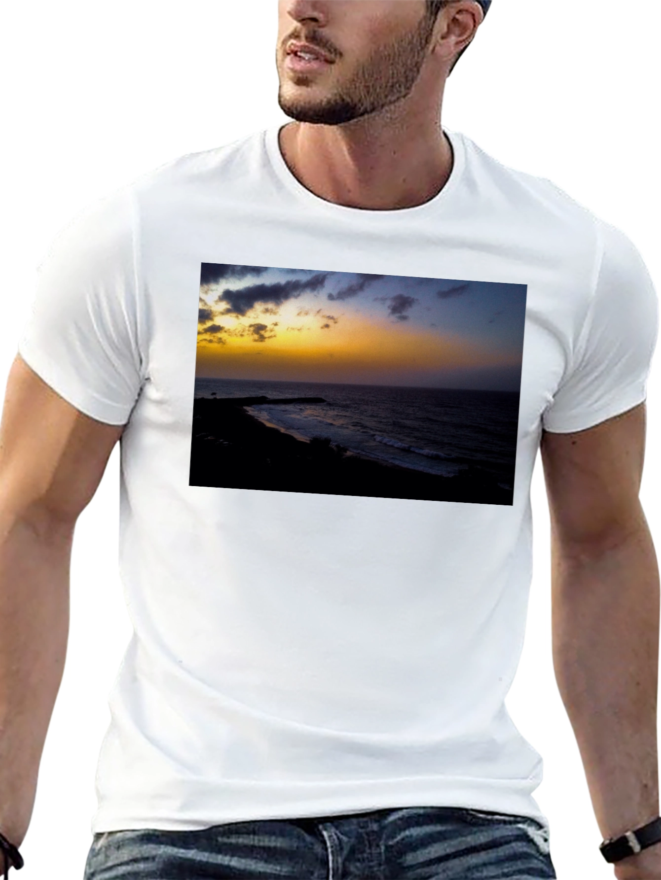 Black Sunset Beach Graphic T-Shirt view 13