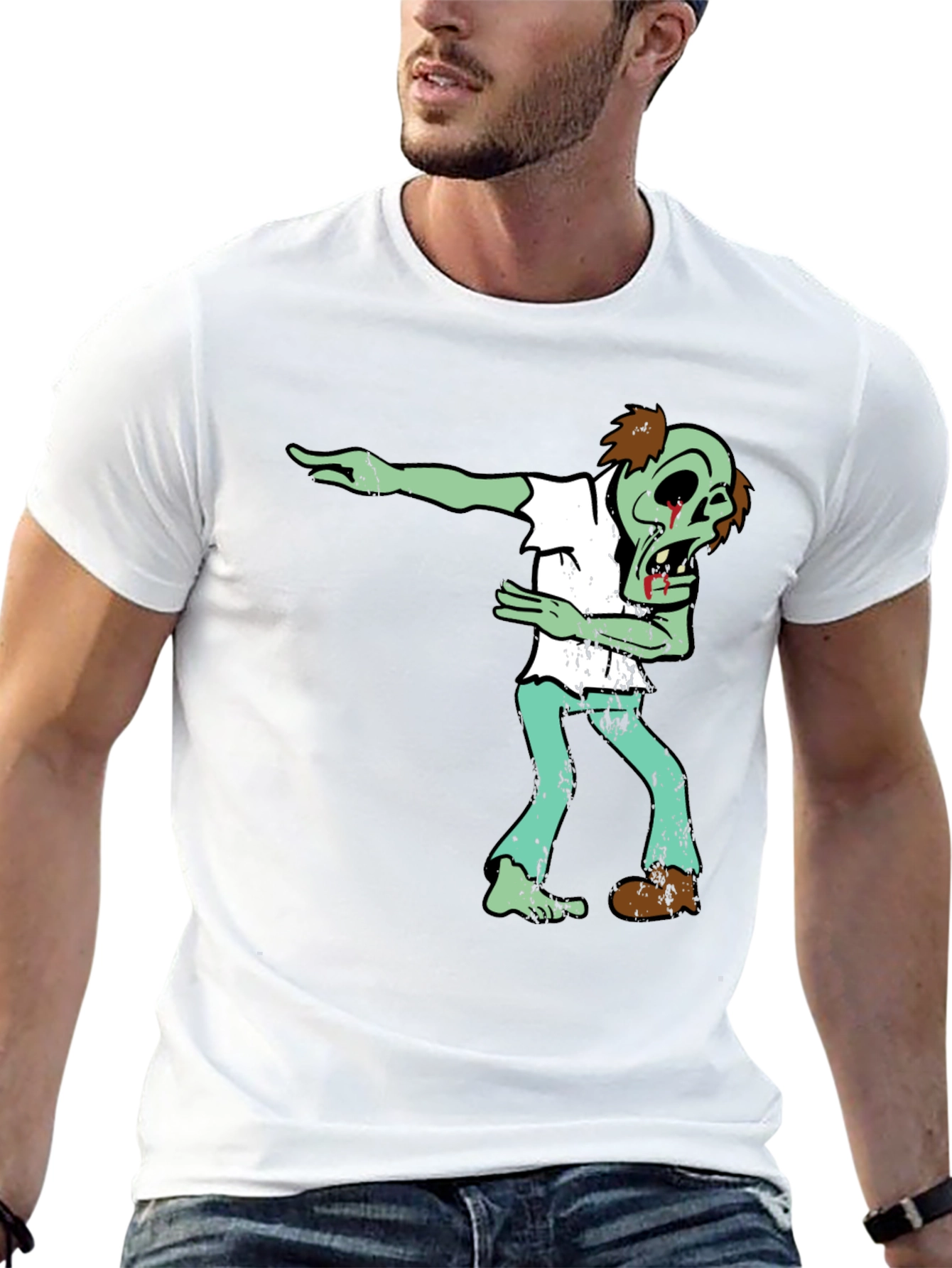 Black Zombie Dab Graphic Tee - Halloween Fun! view 13