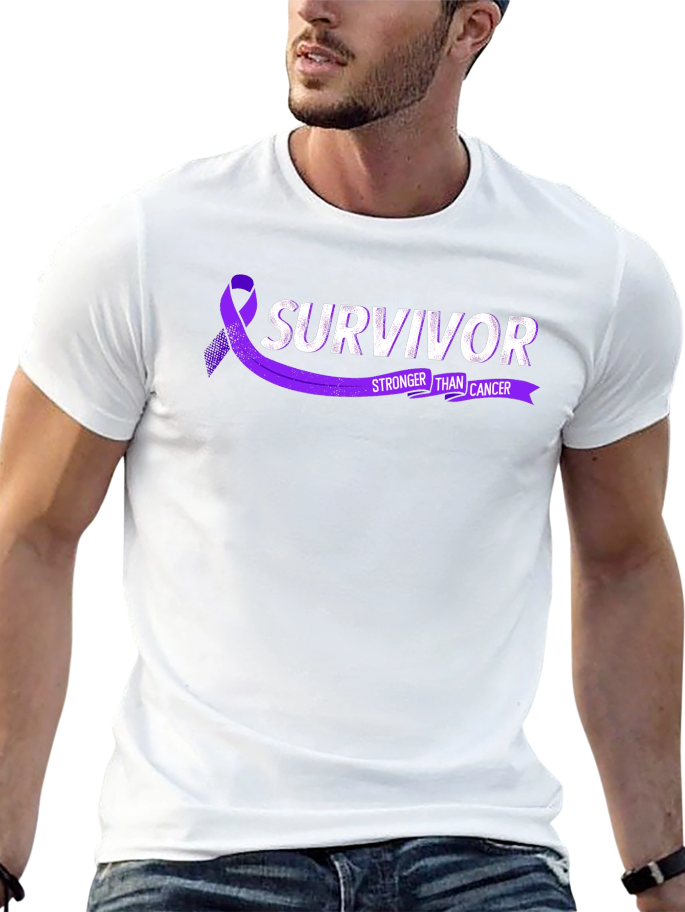 Black Survivor Stronger Than Cancer Awareness T-Shirt view 13