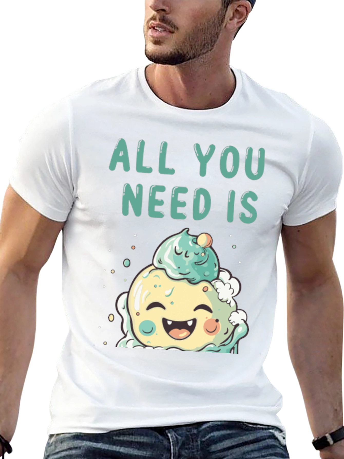 Black All You Need Is Cute Ice Cream T-Shirt view 13