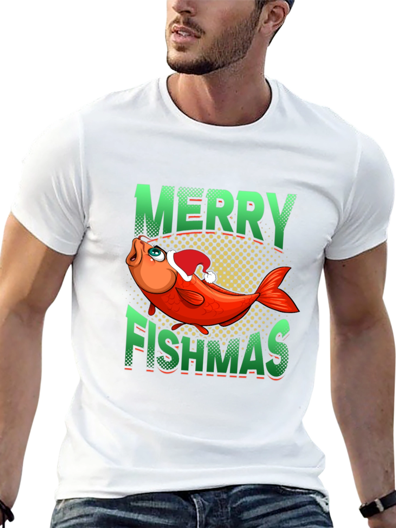 Black Merry Fishmas Graphic Tee view 13