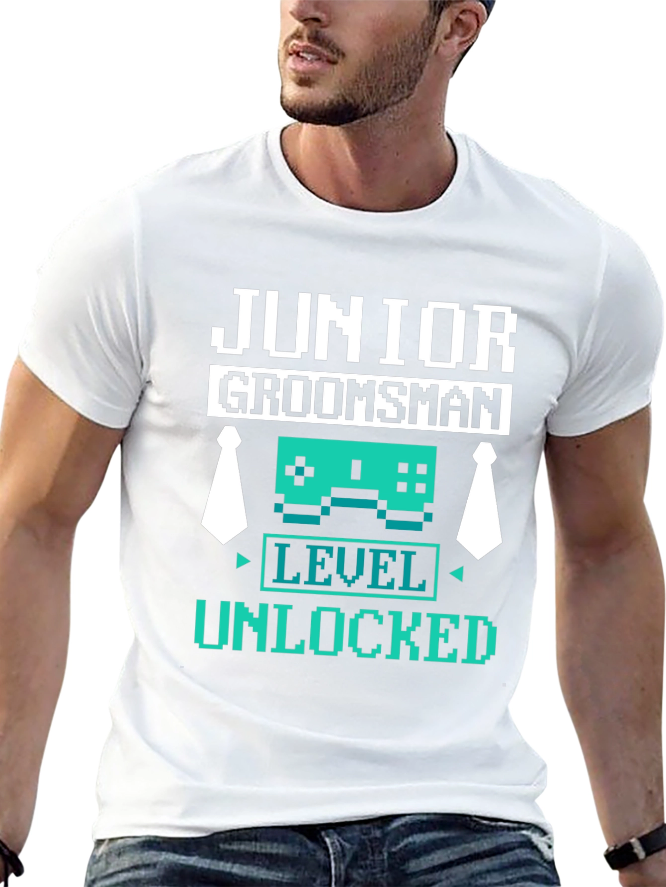 Junior Groomsman Level Unlocked Gamer T-Shirt - 13