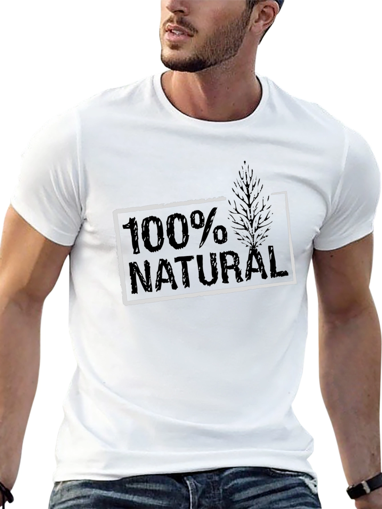 Black 100% Natural Graphic Print Black T-Shirt view 13